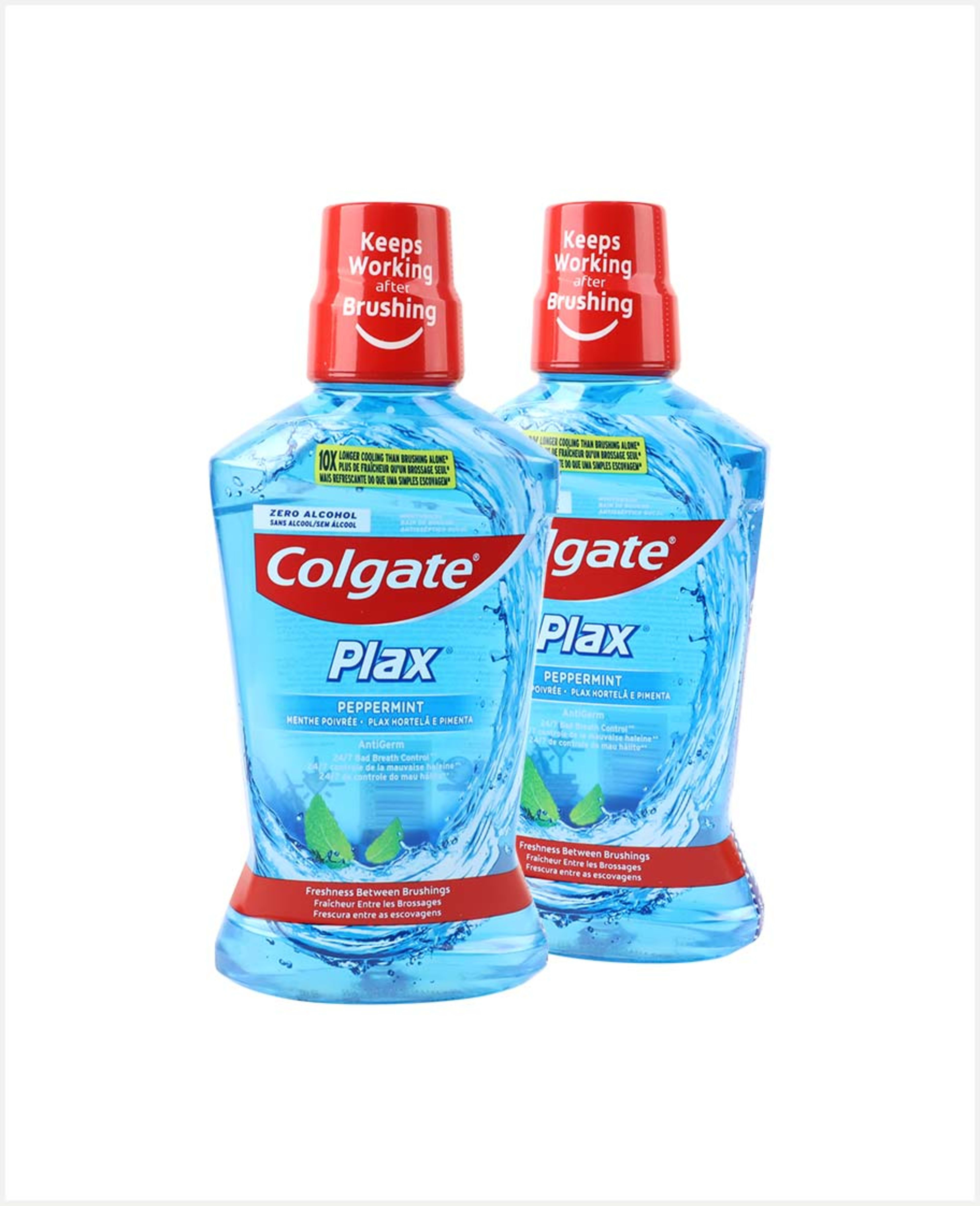 Colgate Plax Peppermint Blue Non Alc. Mouth Wash 2x500ml Off