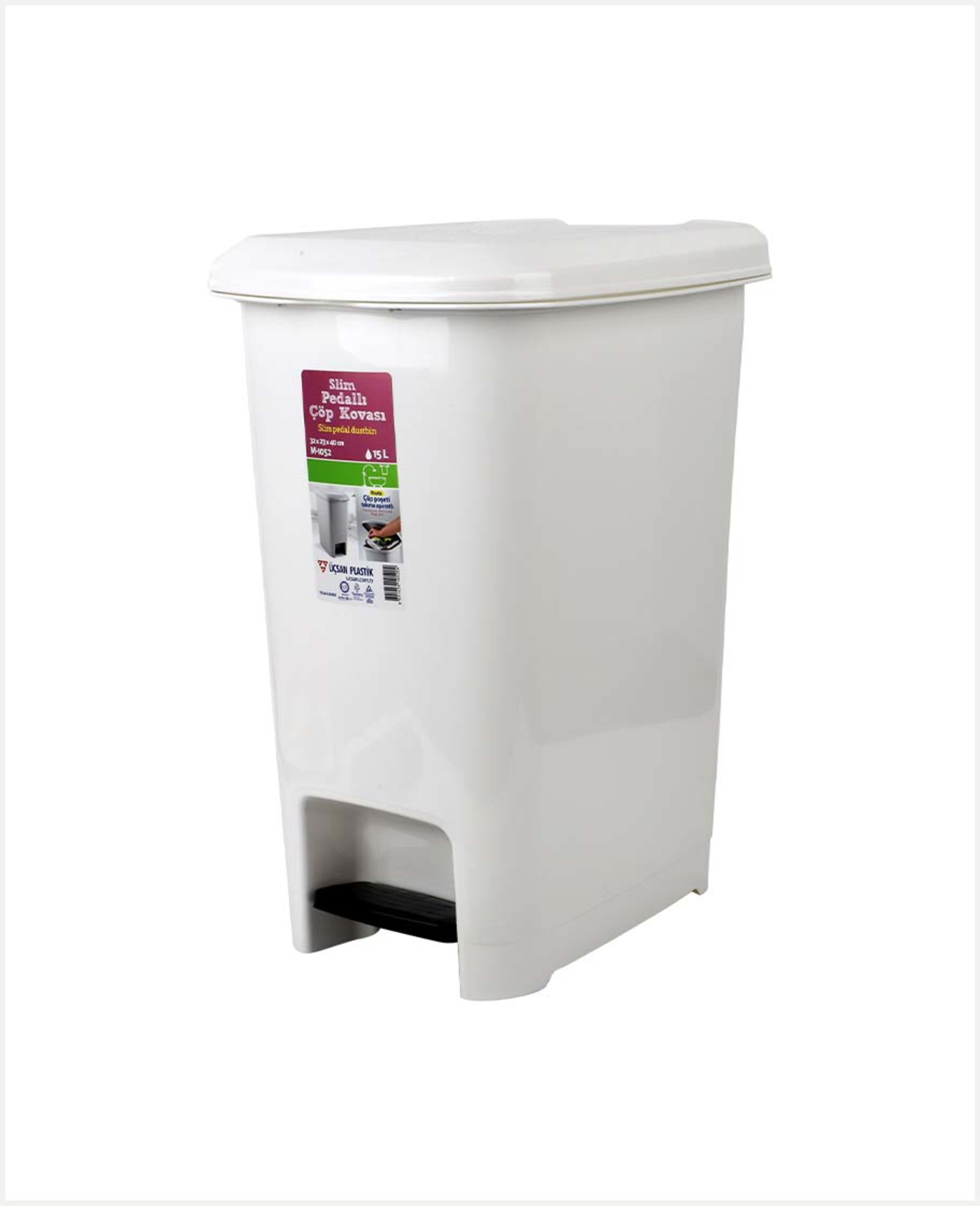 Ucsan Slim Pedal Dust Bin 15l #m-1052/ #103835 - image 2