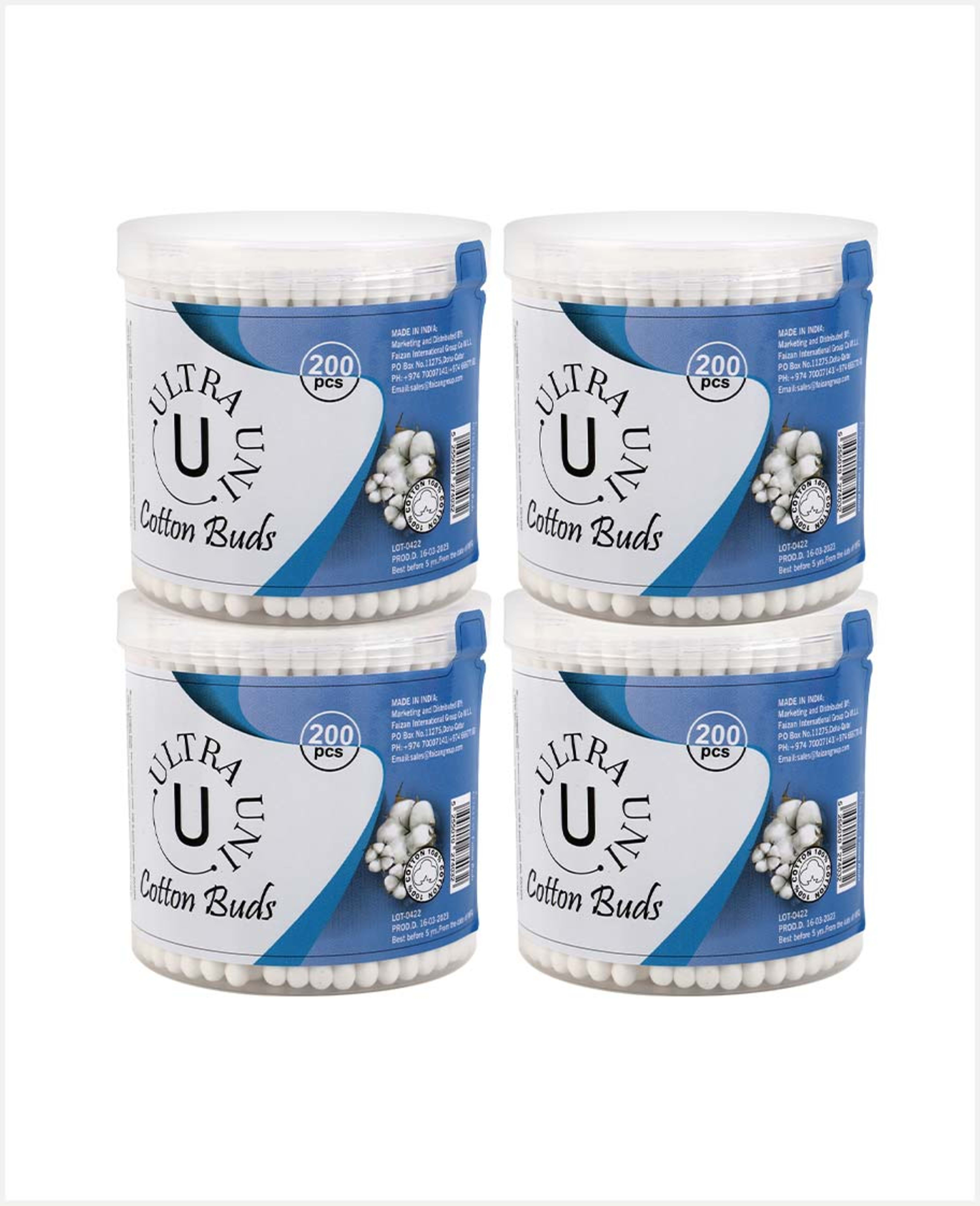 Ultra Uni Cotton Buds 4x200pcs Promo
