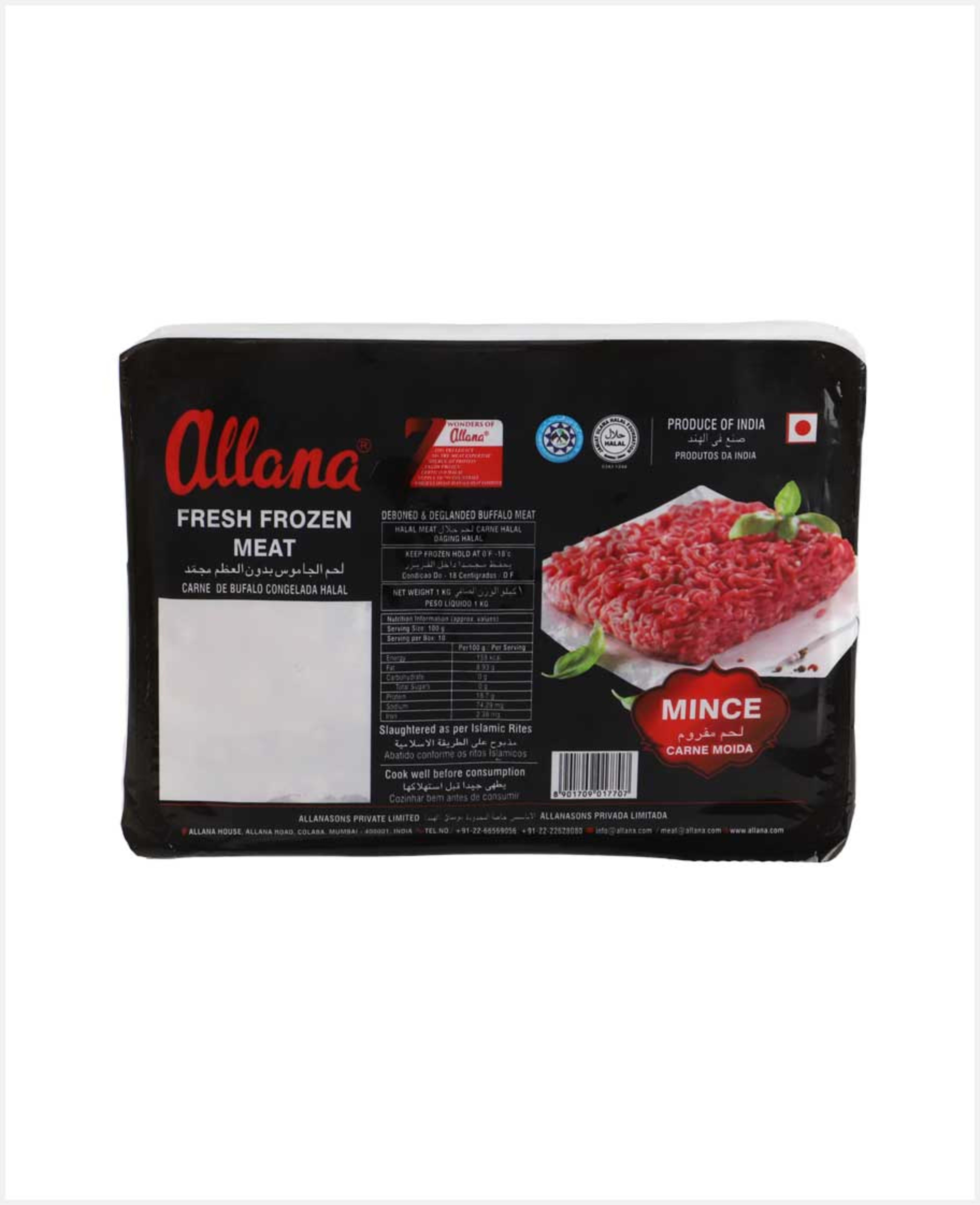 Allana Fresh Frozen Meat Buffalo Mince (tray) 1kg