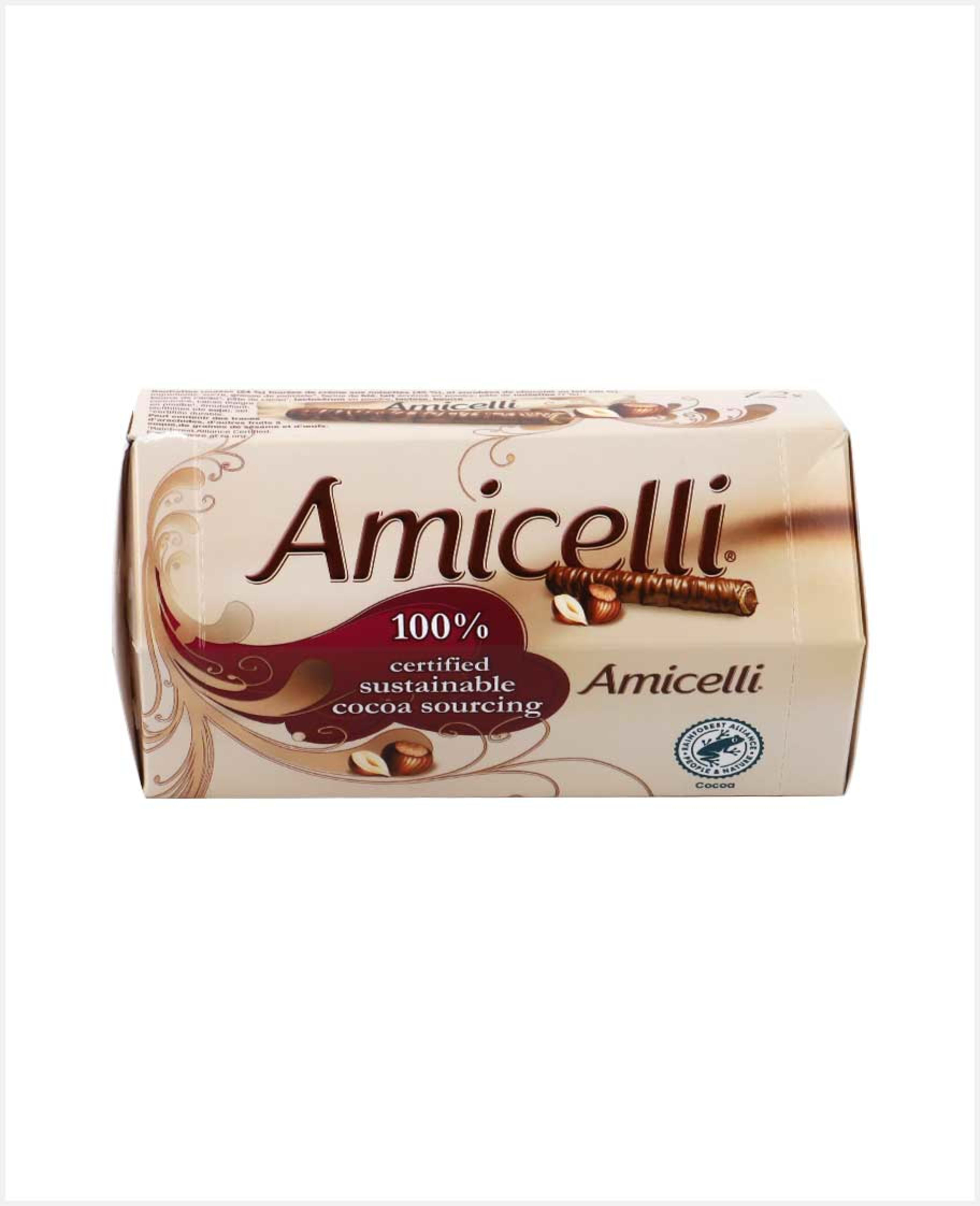 Amicelli Wafer Rolls with Hazelnut Milk Chocolate 150gm