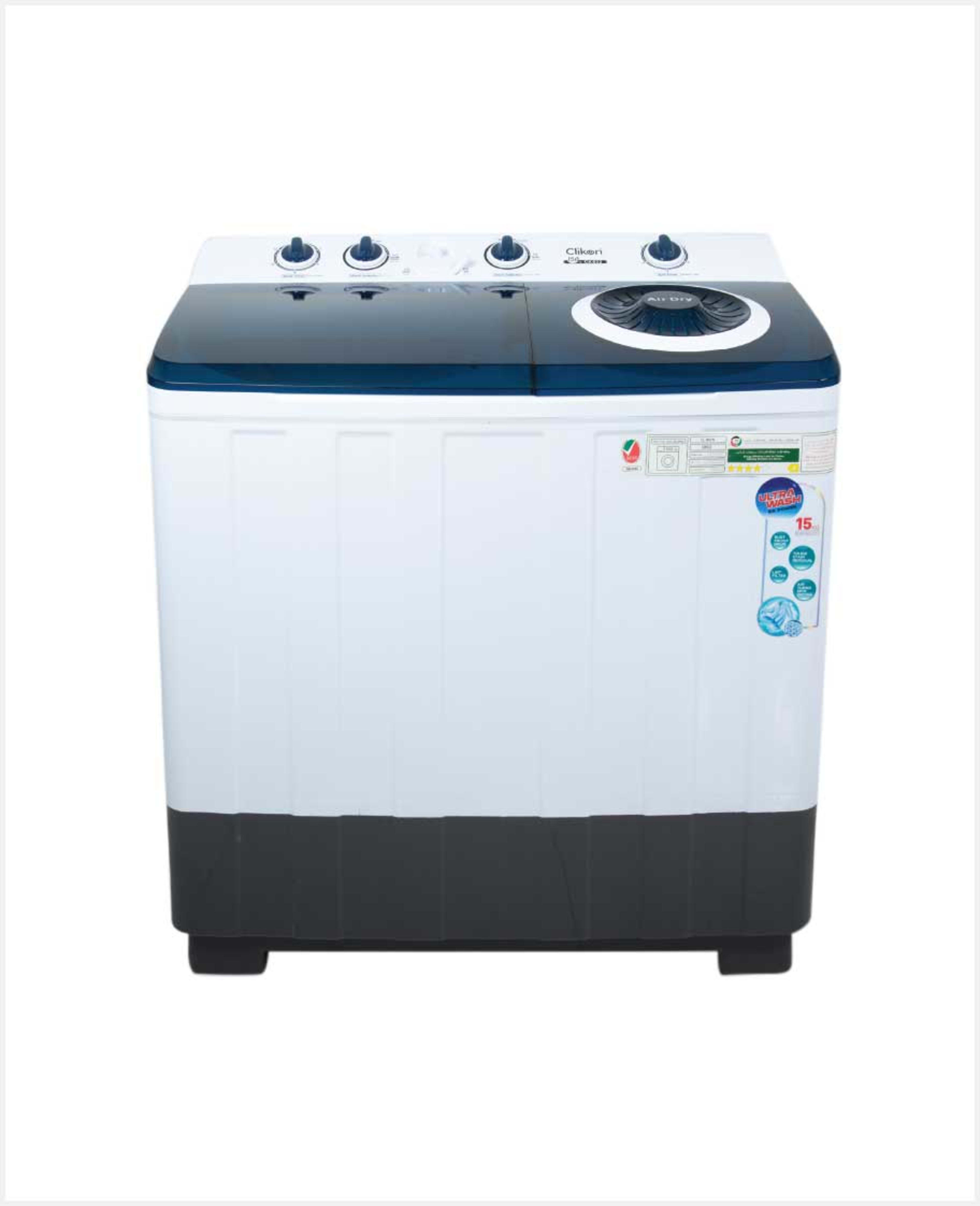 Clikon Twin Tub Washing Machine 15kg Ck632