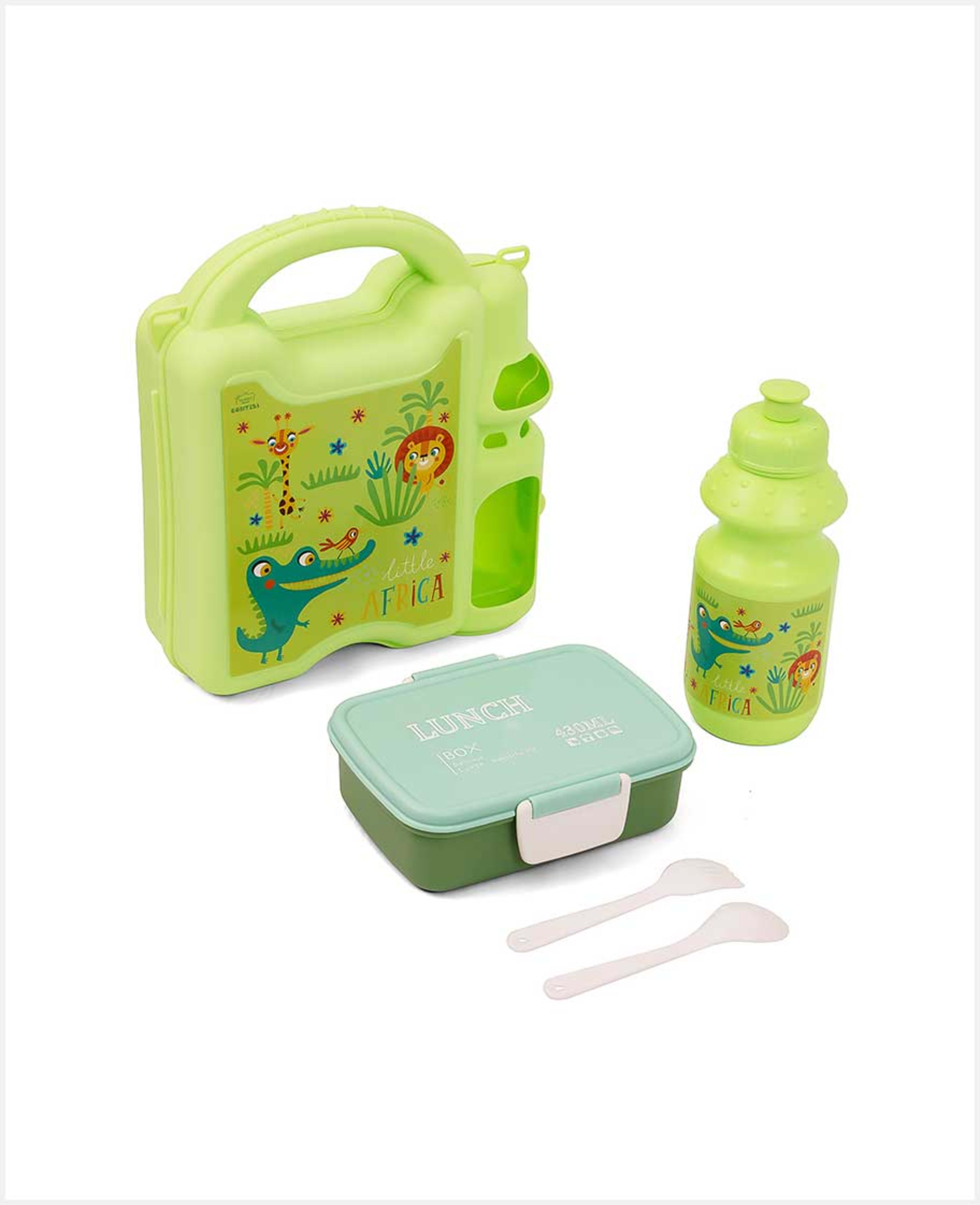 Eazy Kids Bts3 Lunch Box with Bottle Green Ez_lbwb02_gr