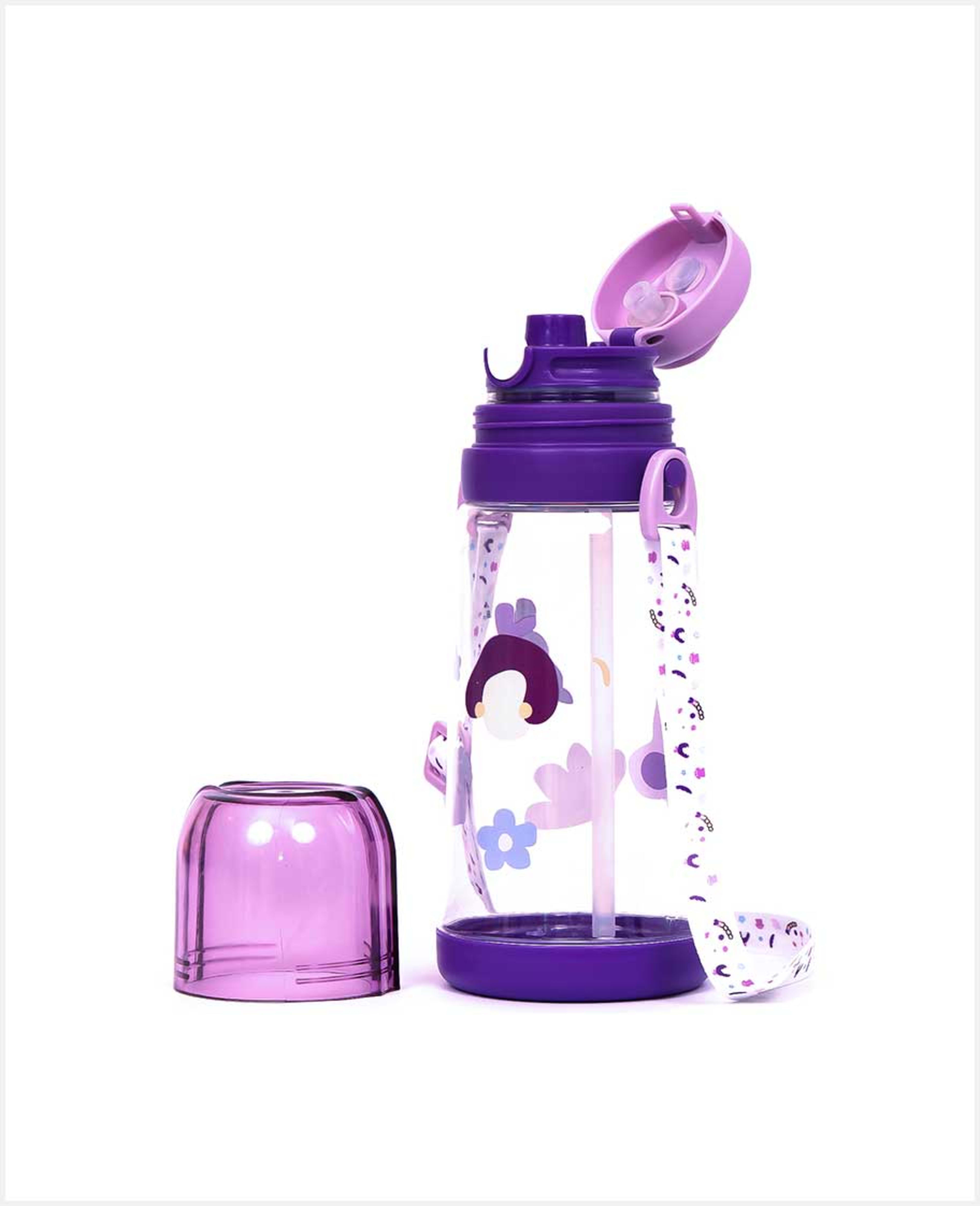 Eazy Kids Bts3 Watr Botle 600ml W/straw Purple Ez_wb08_600pu - image 2