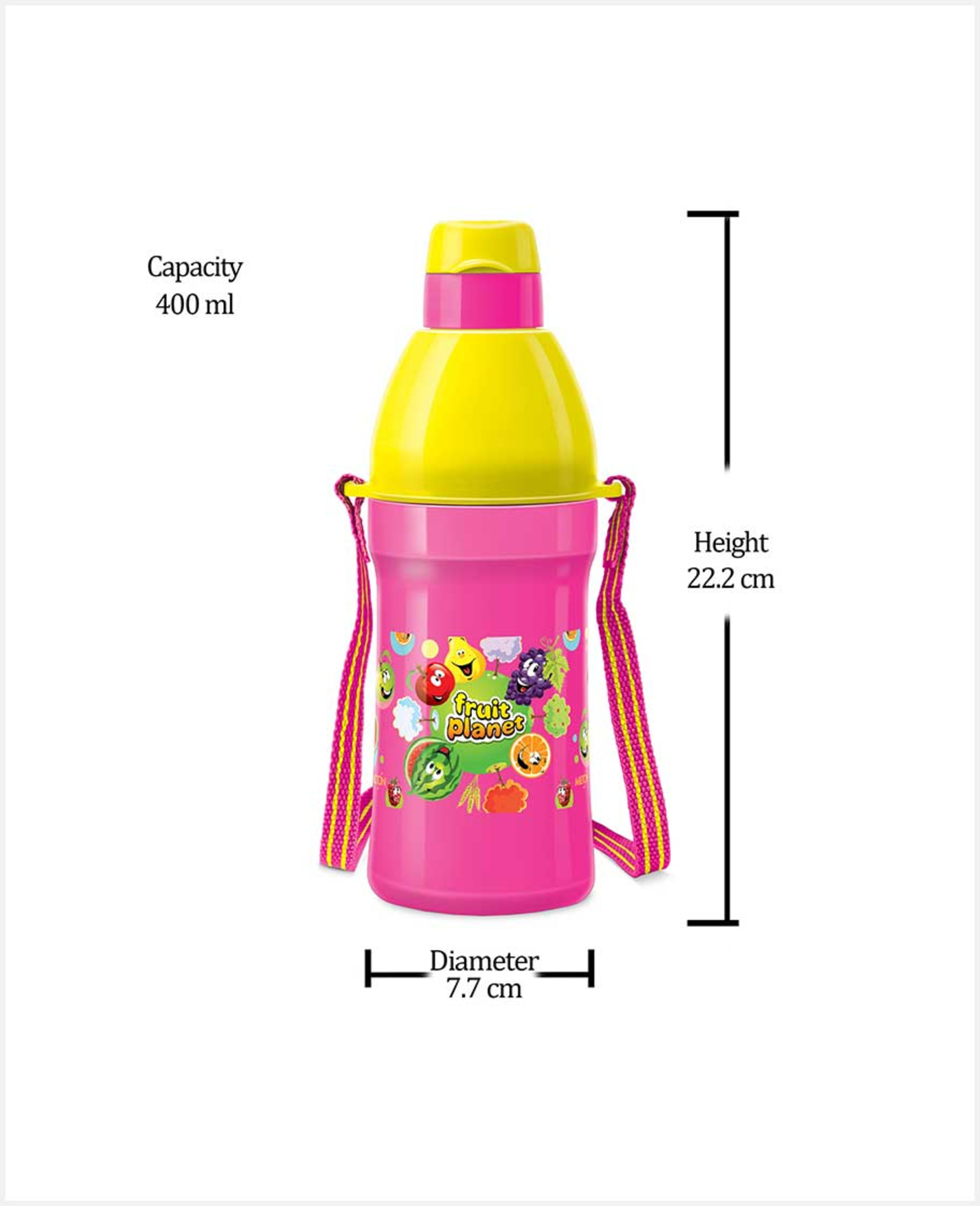 Milton Bts3 Kool Joy Water Bottle Pink 400ml Mt_kj400_pi - image 2
