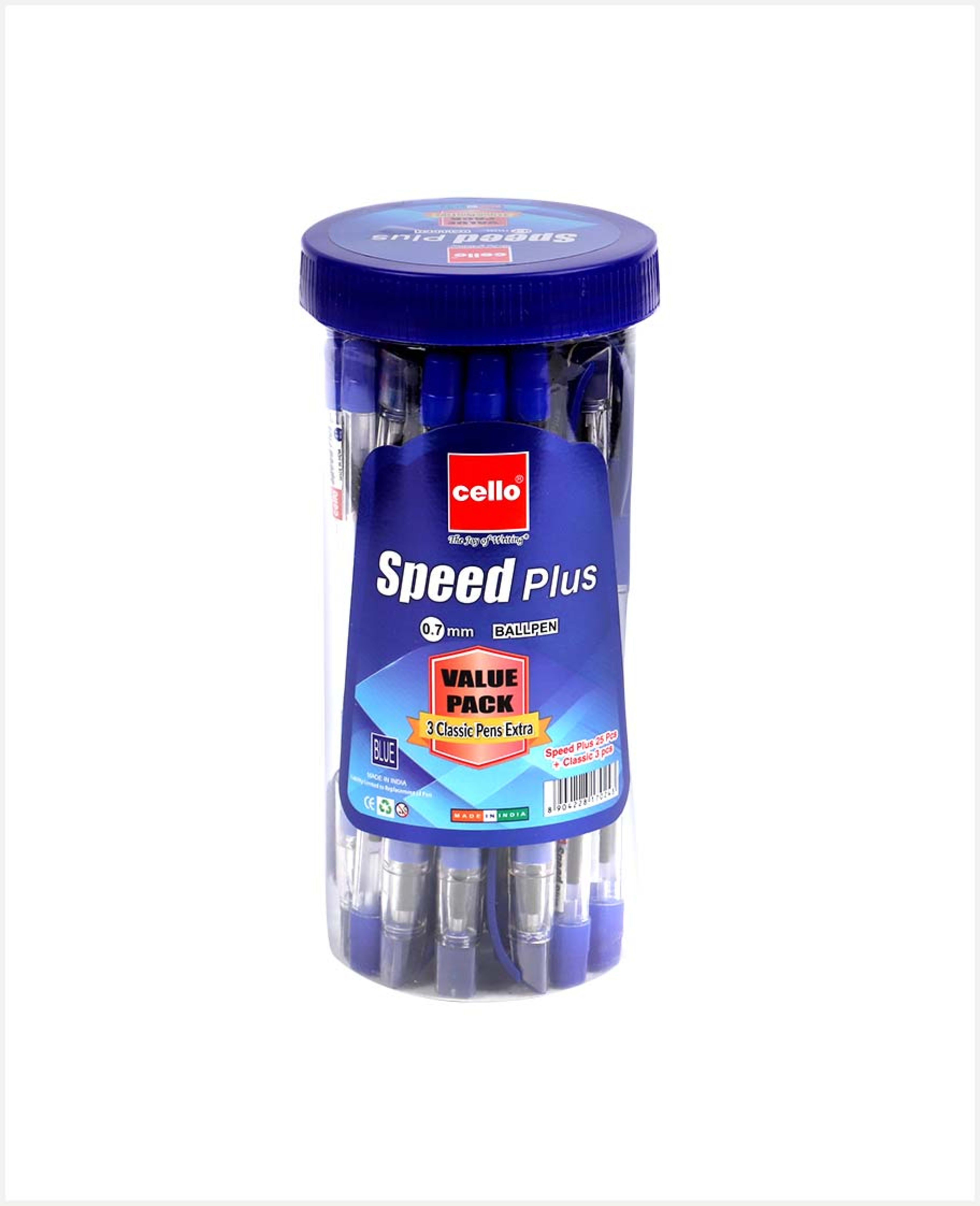 Cello Speed Plus Ball Pen 0.7mm 25s+3s Blue Ce-speedplus7-jb
