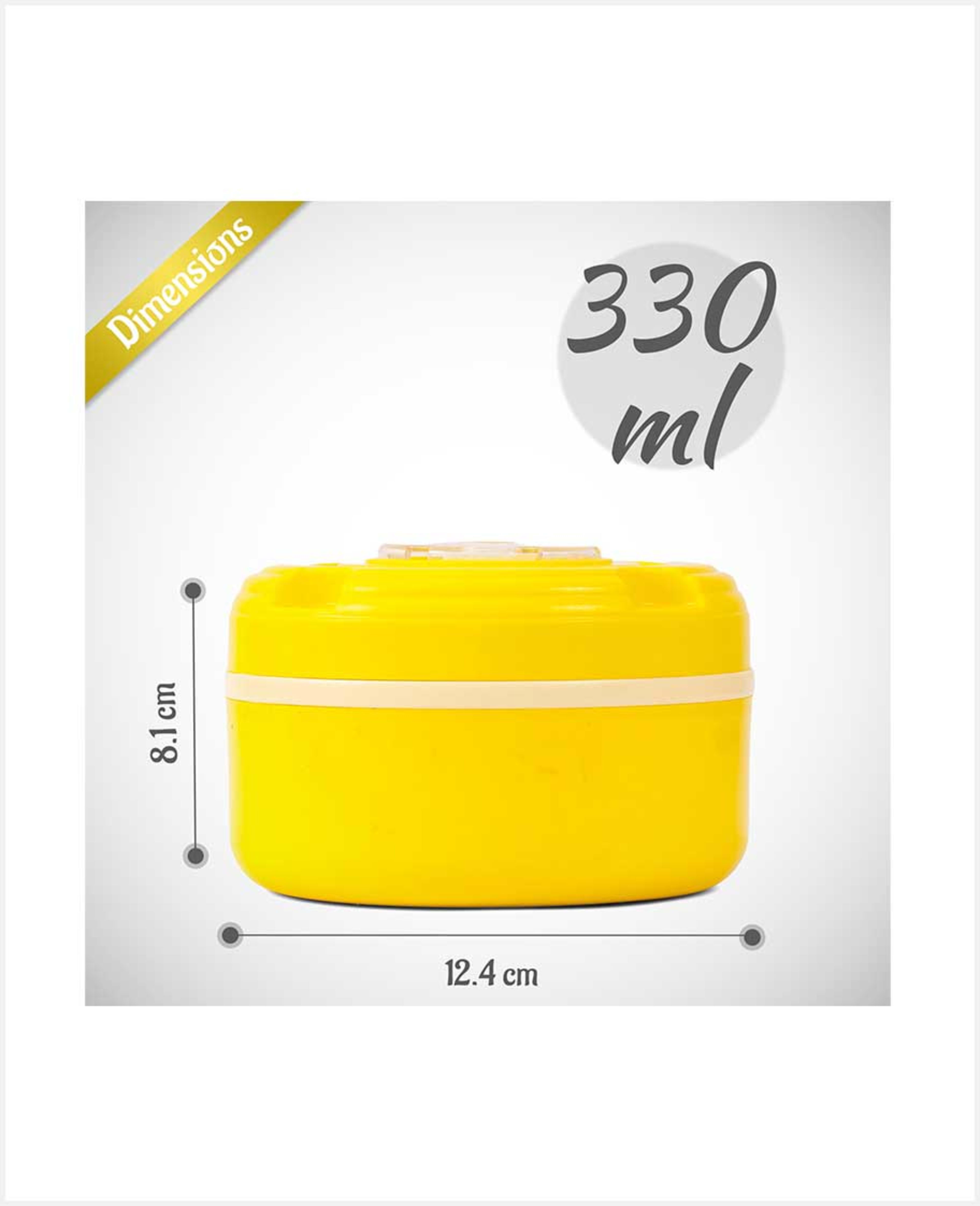 Milton Bts3 Food Insulatd Lunch Box Yellow 330ml Mt_ff330_ye - image 2