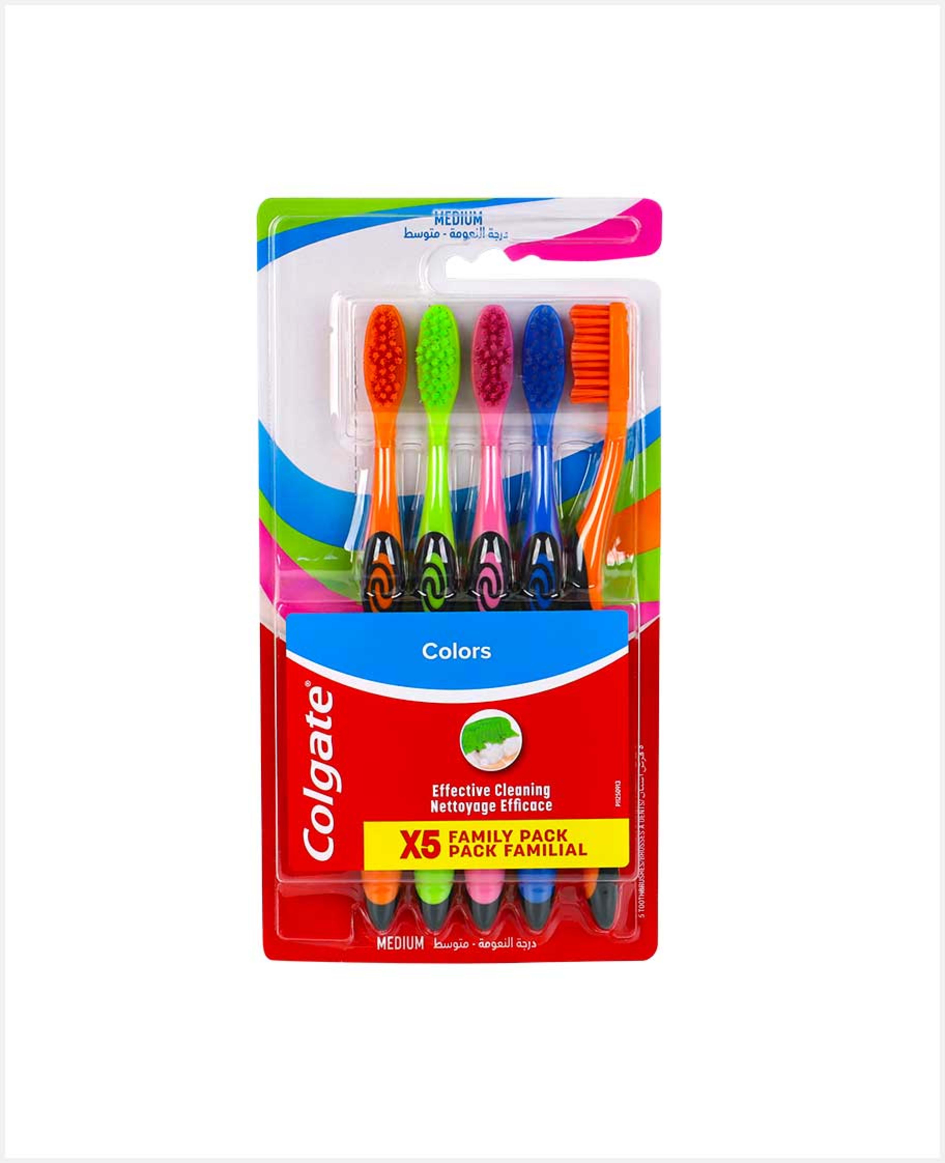 Colgate Colors Medium Toothbrush 5s Family Pack