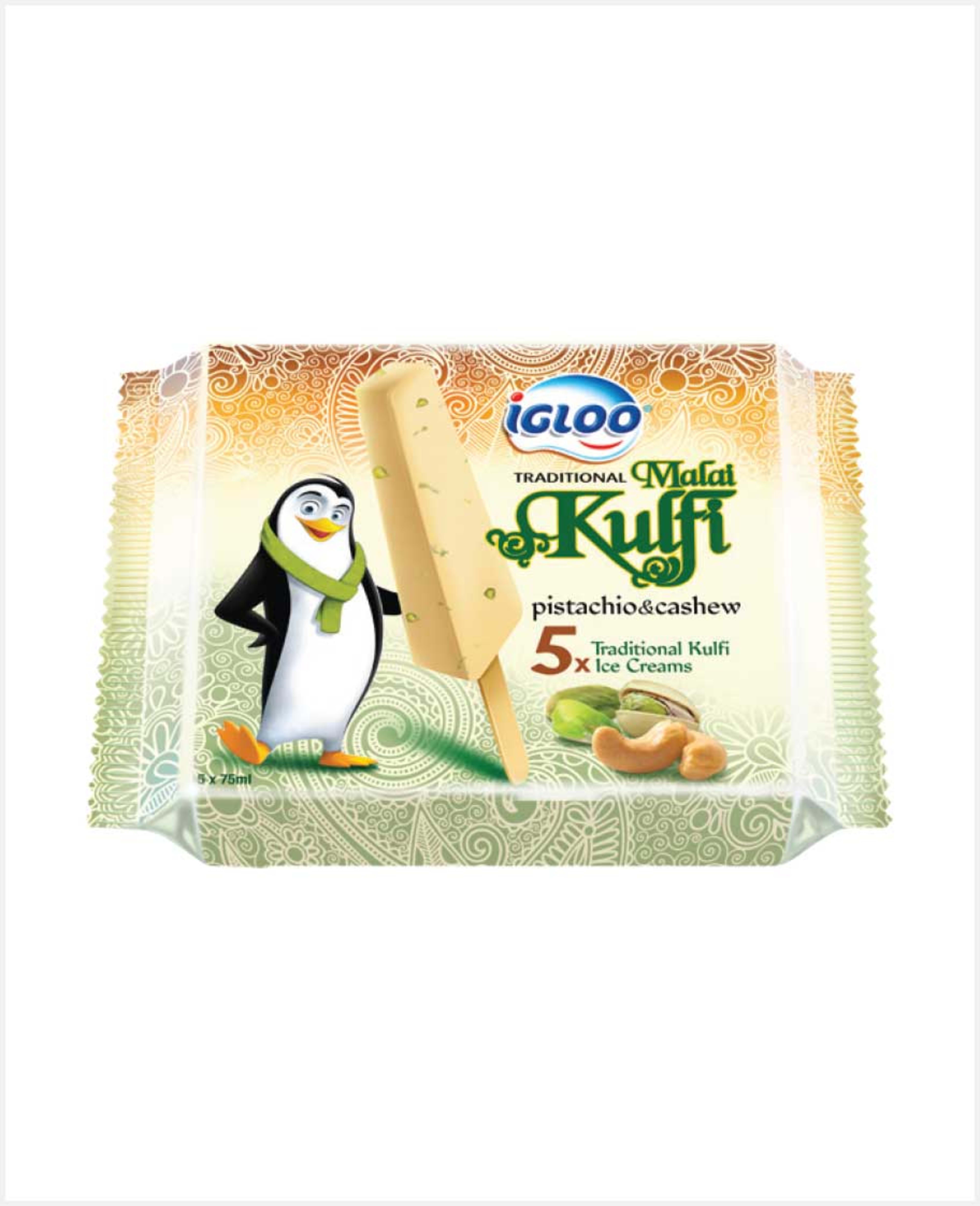 Igloo Malai Kulfi Pistachio & Cashew Ice Cream 5x65ml