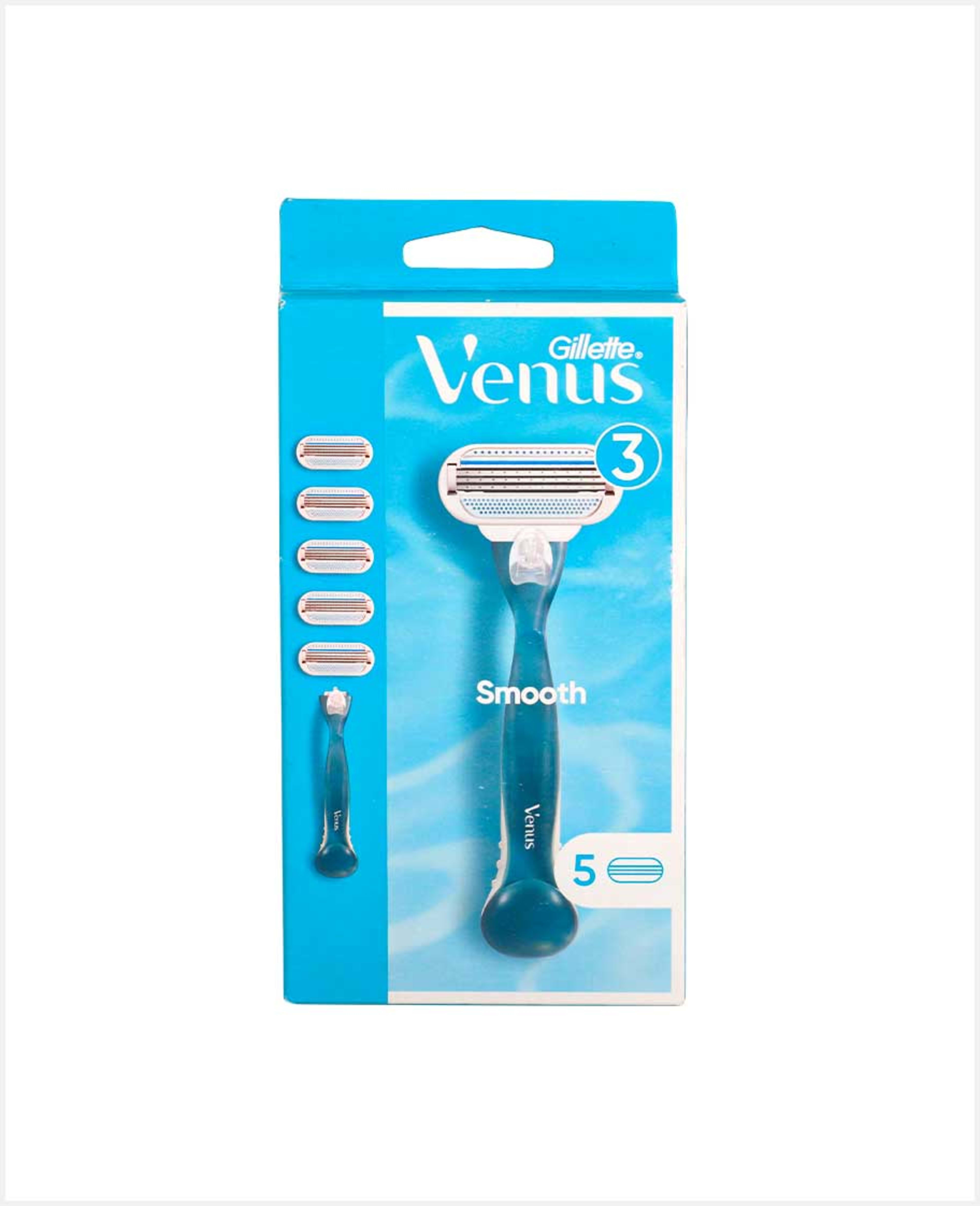 Gillette Venus 3 Smooth Razor with 5 Cartridges
