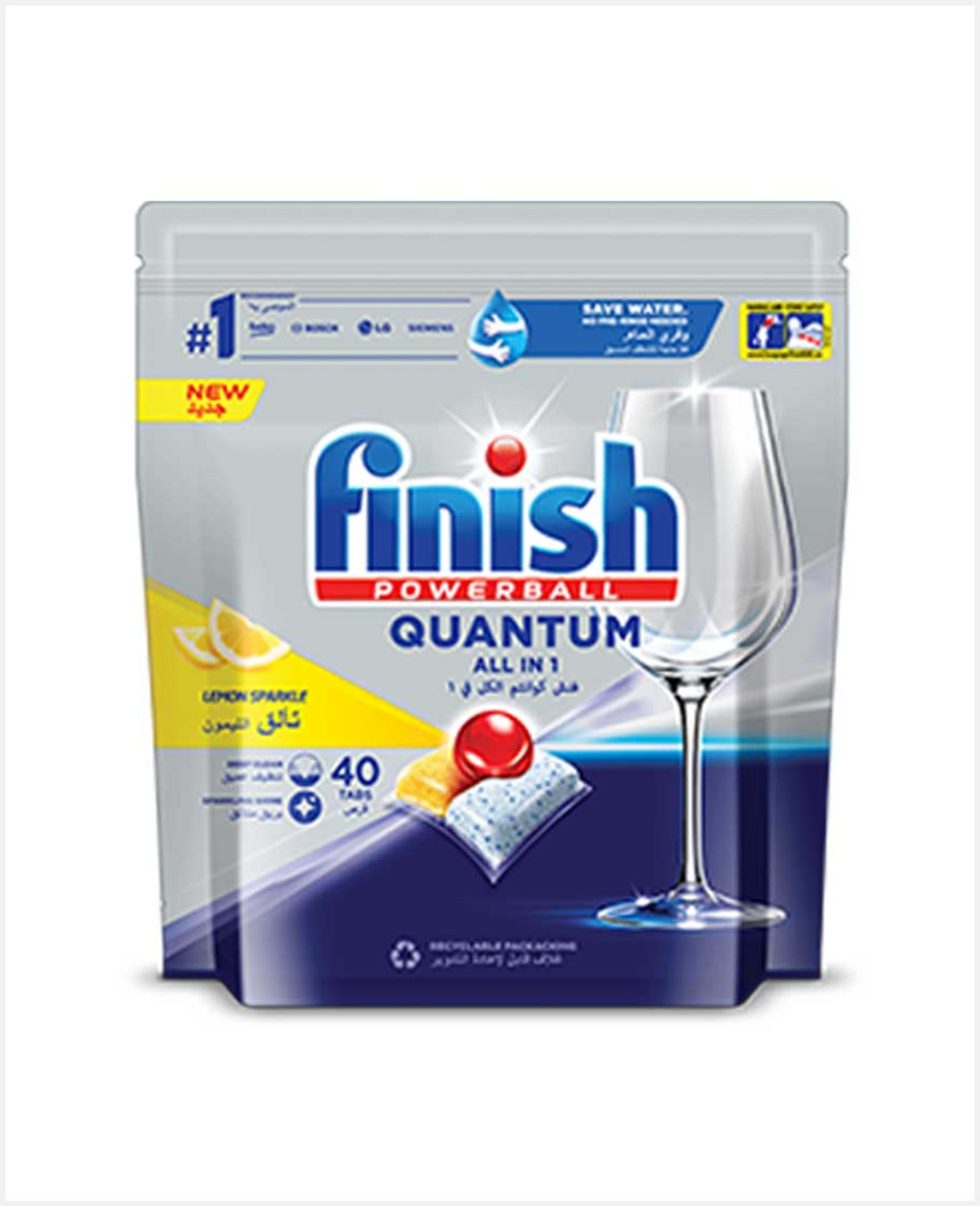 Finish Quantum All in 1 Lemon Sparkle 40tabs 416gm Sp.offer - image 2