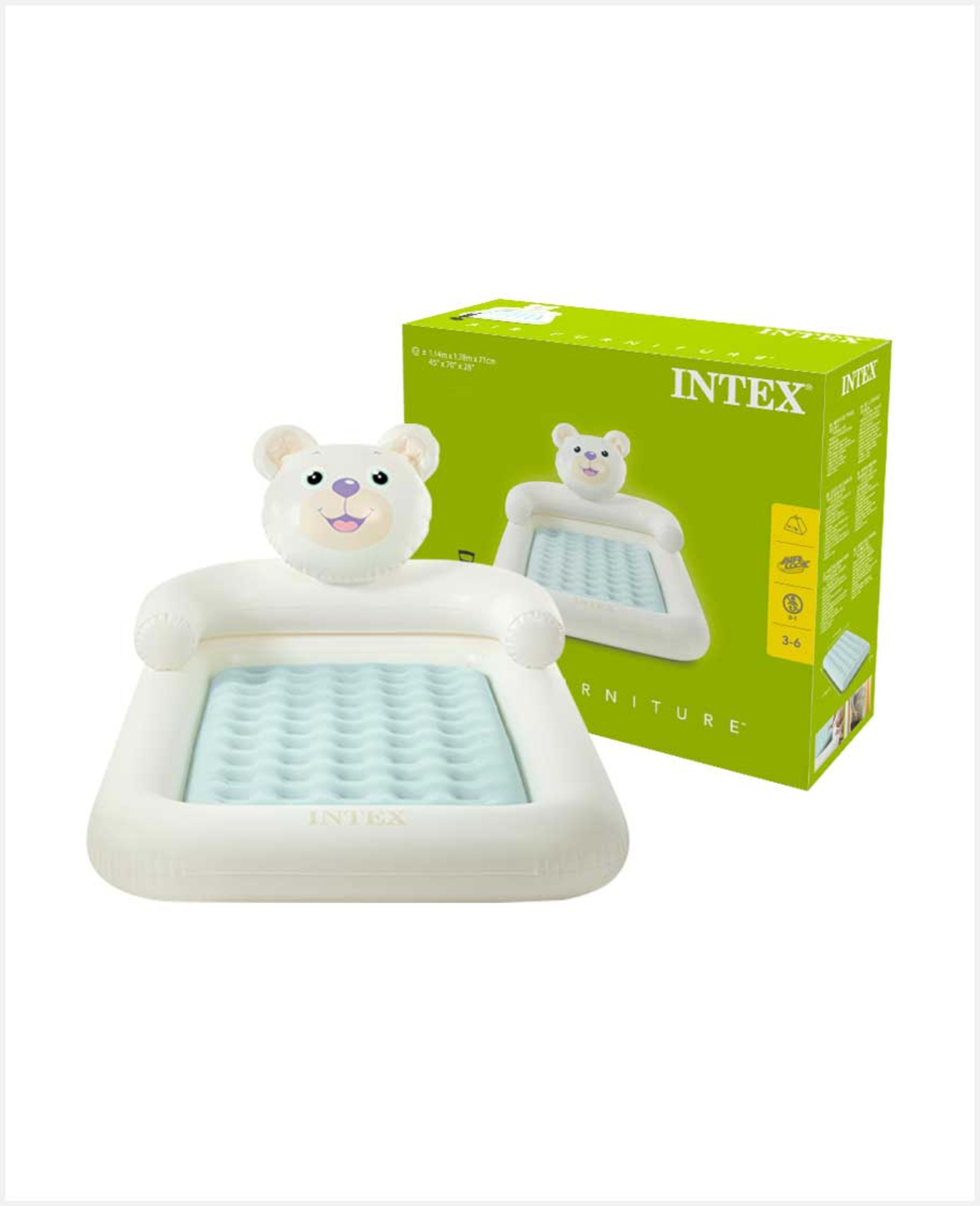 Intex Bear Kidz Travel Bed with Hand Pump 114cmx178cmx71cm