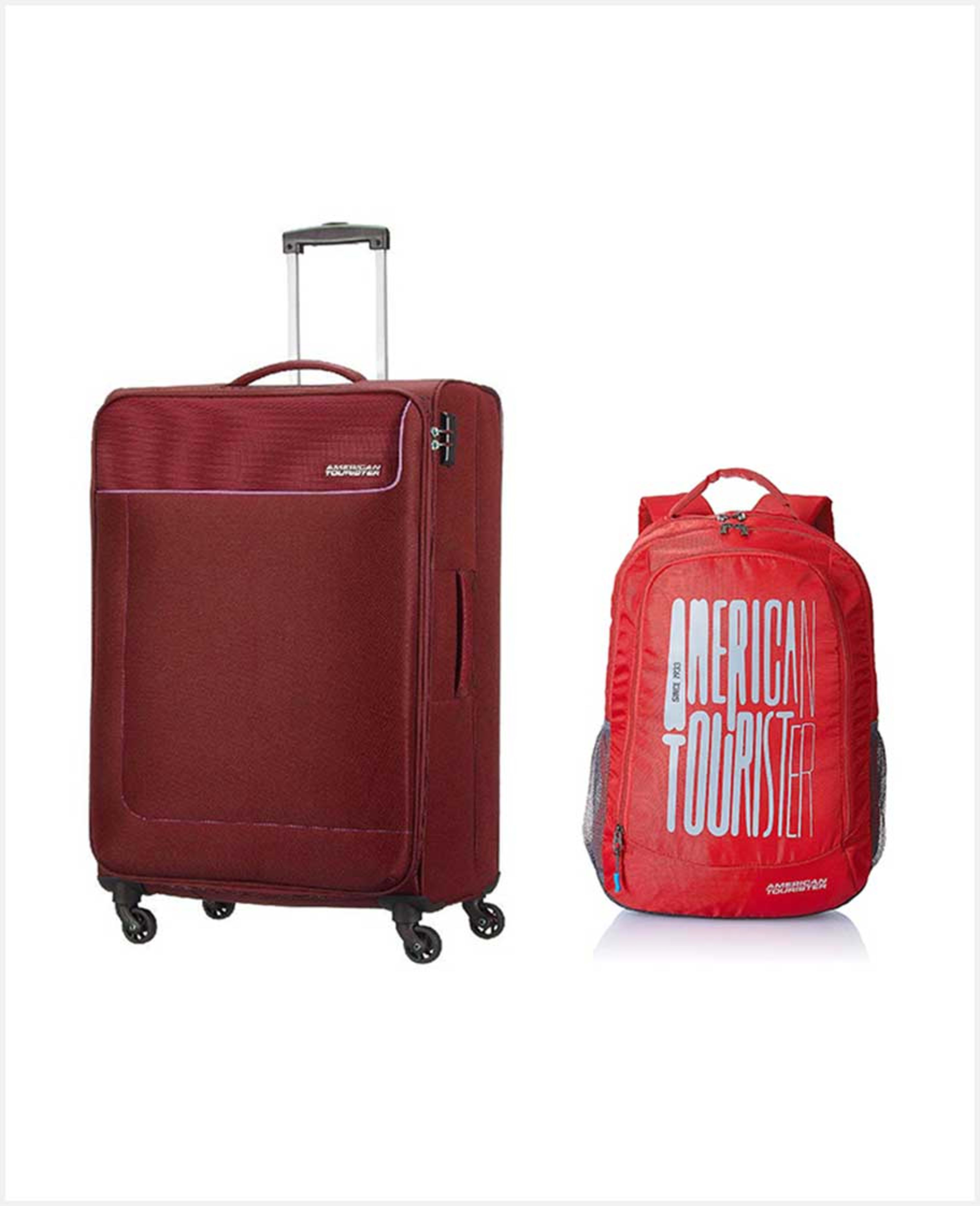 American Tourister Jamaica Sp 69cm Maroon+backpack Combo Set