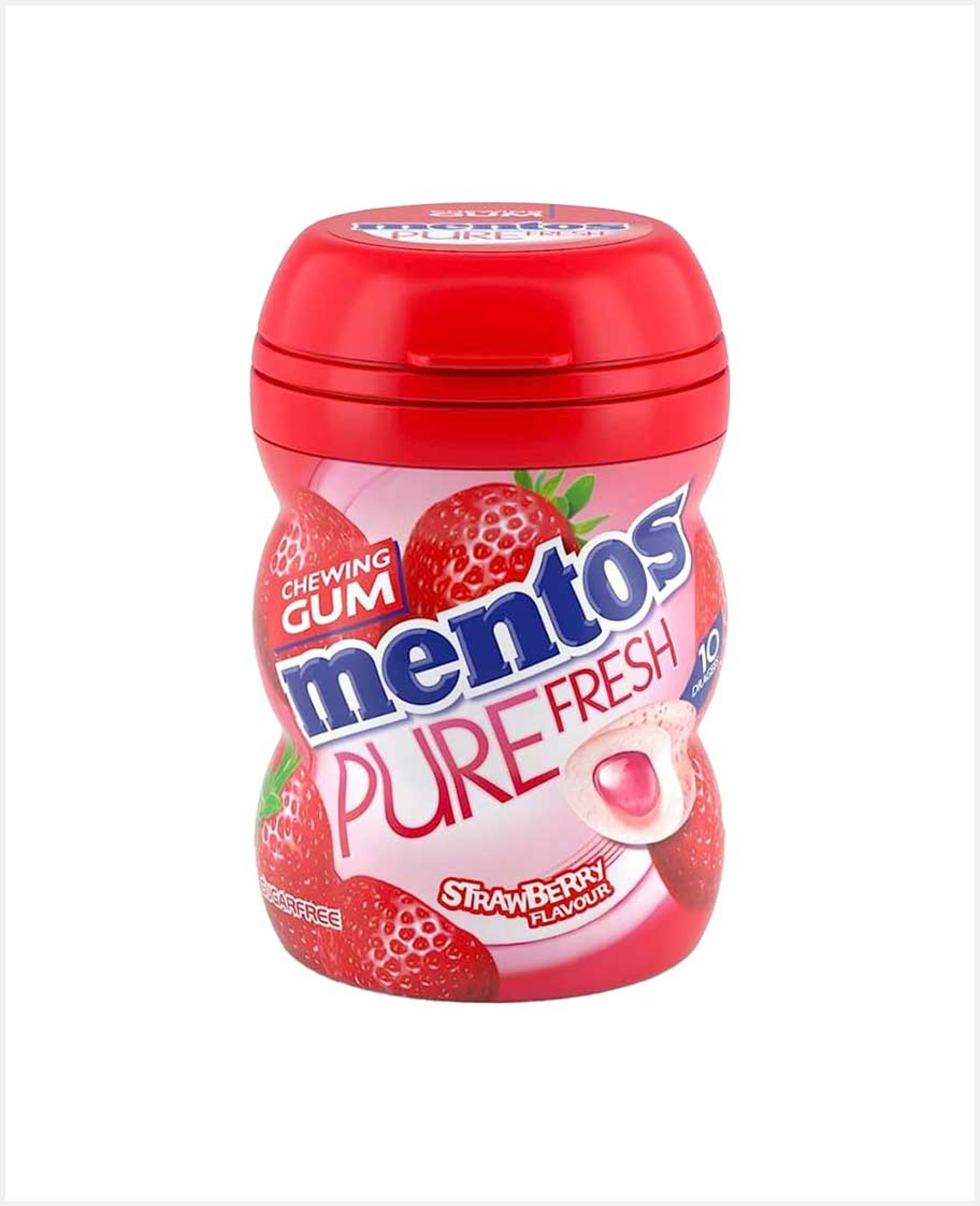 Mentos S/f Pure Fresh Strawberry Chewing Gum 10s 20gm - image 2
