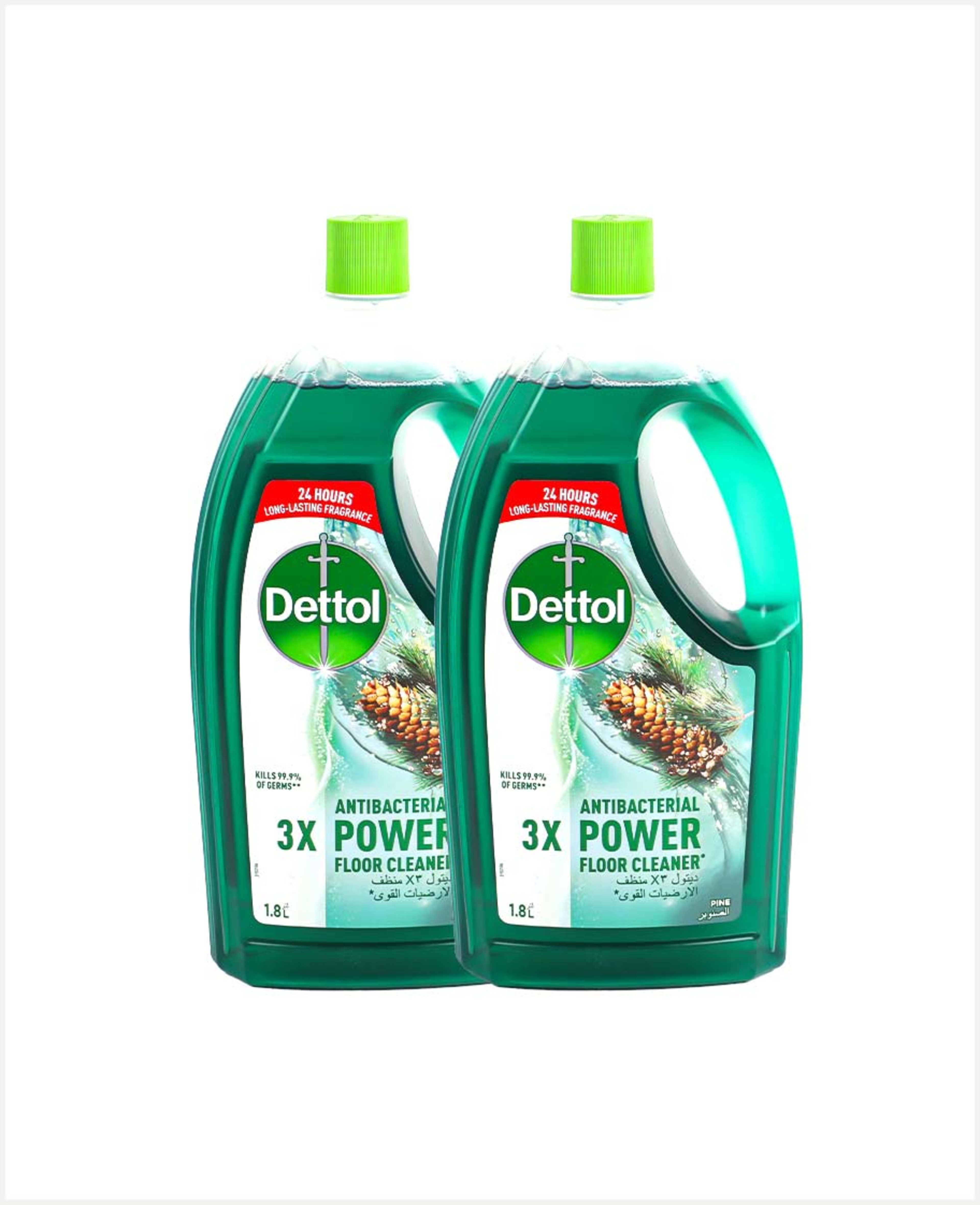 Dettol Antibacterial 3x Power Floor Cleaner Pine 2x1.8ltr - image 2