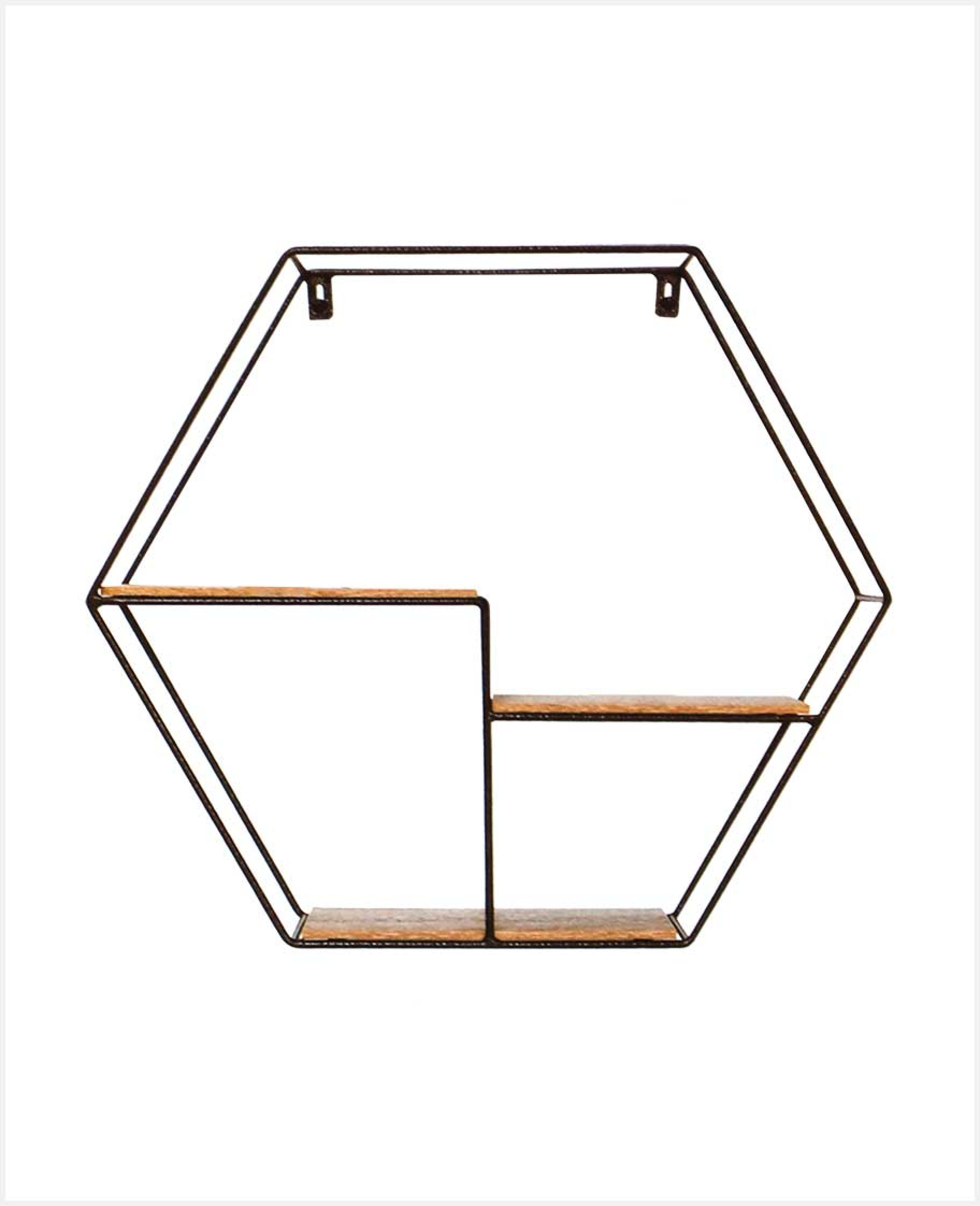 Feelings W2h1 Metal Wire Hexagonal Wall Display Shelf Rj2394 - image 2