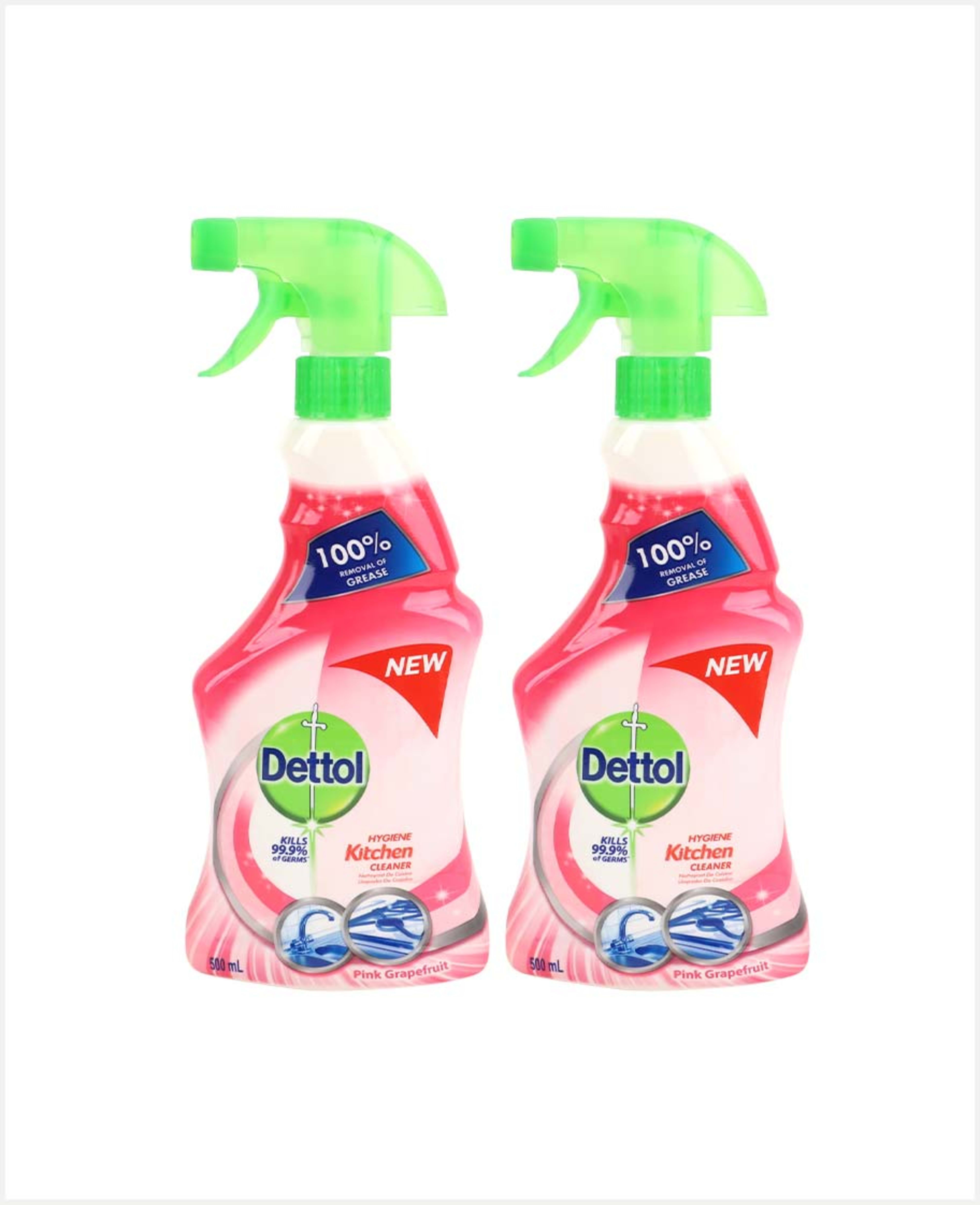 Dettol Powr Kitchn Clnr Pink Grapefrut Triger 2x500ml@25%off