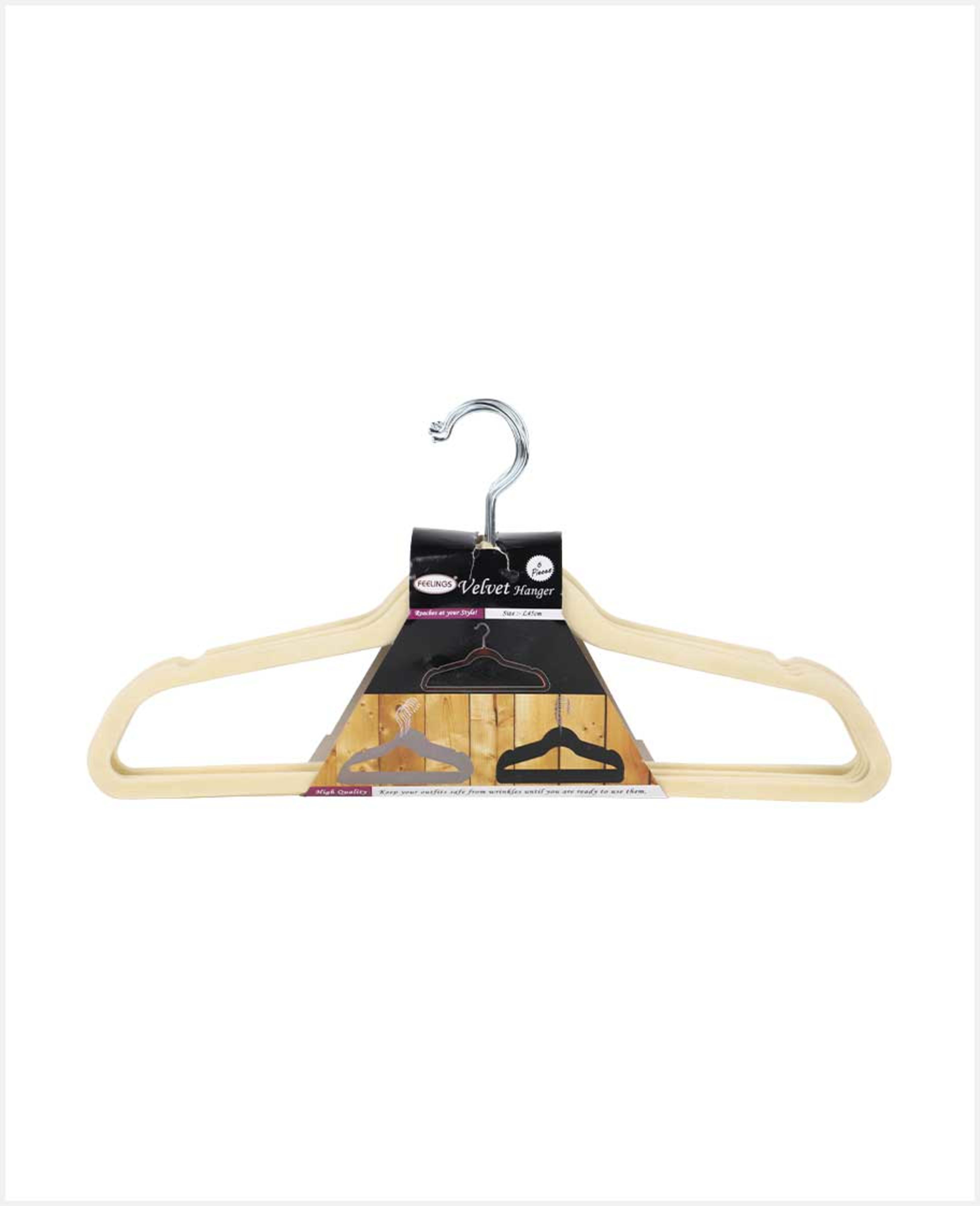 Feelings W2h1 Hanger Velvet Beige 6pcs Set Rj1470 - image 2
