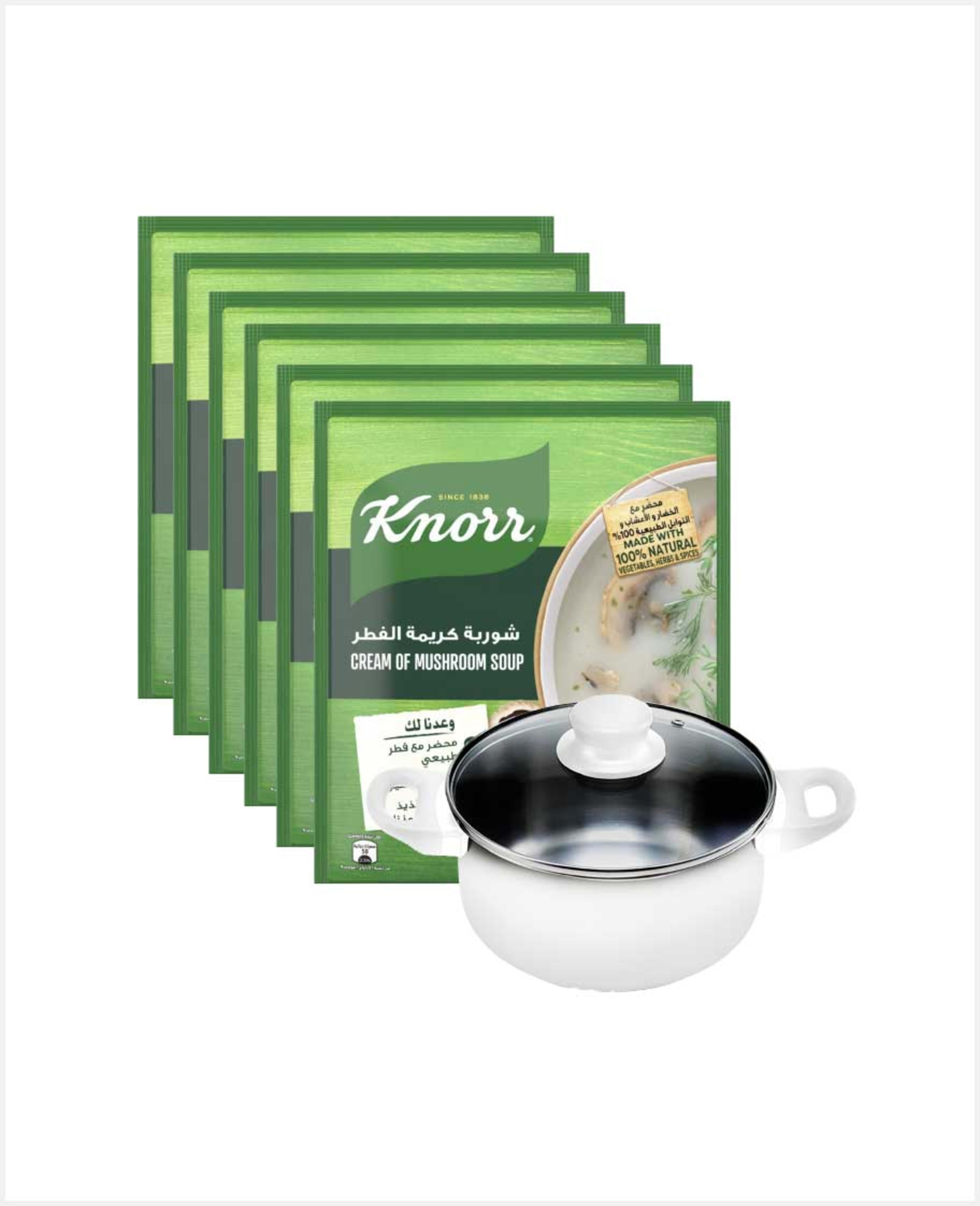 Knorr Cream of Mushroom Soup 53gm (turkey) 5+1free + Pot - image 2