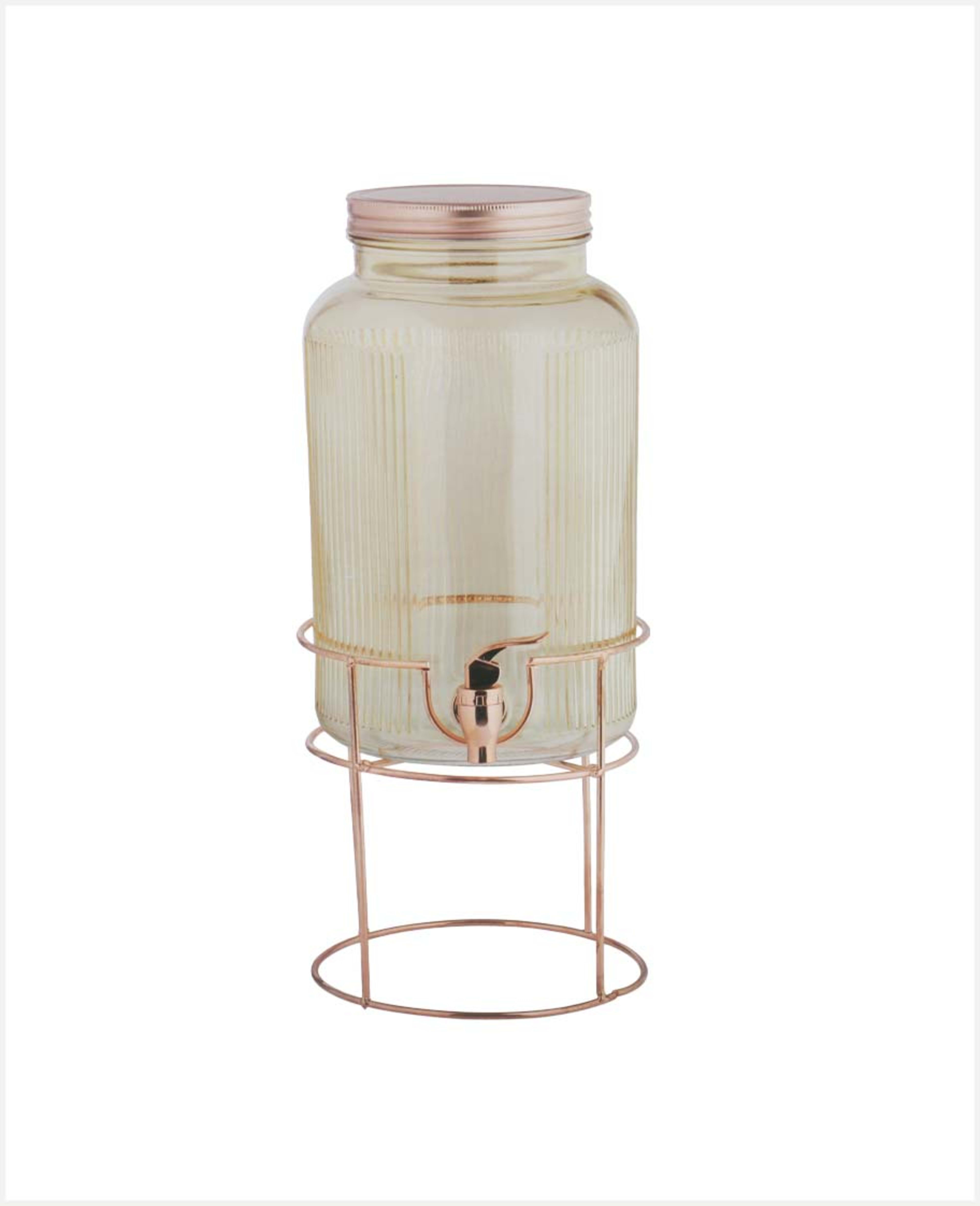Harmony Table Top Glass Beverage Dispenser W/ Metal Stand 2s 6l 99098c - image 2