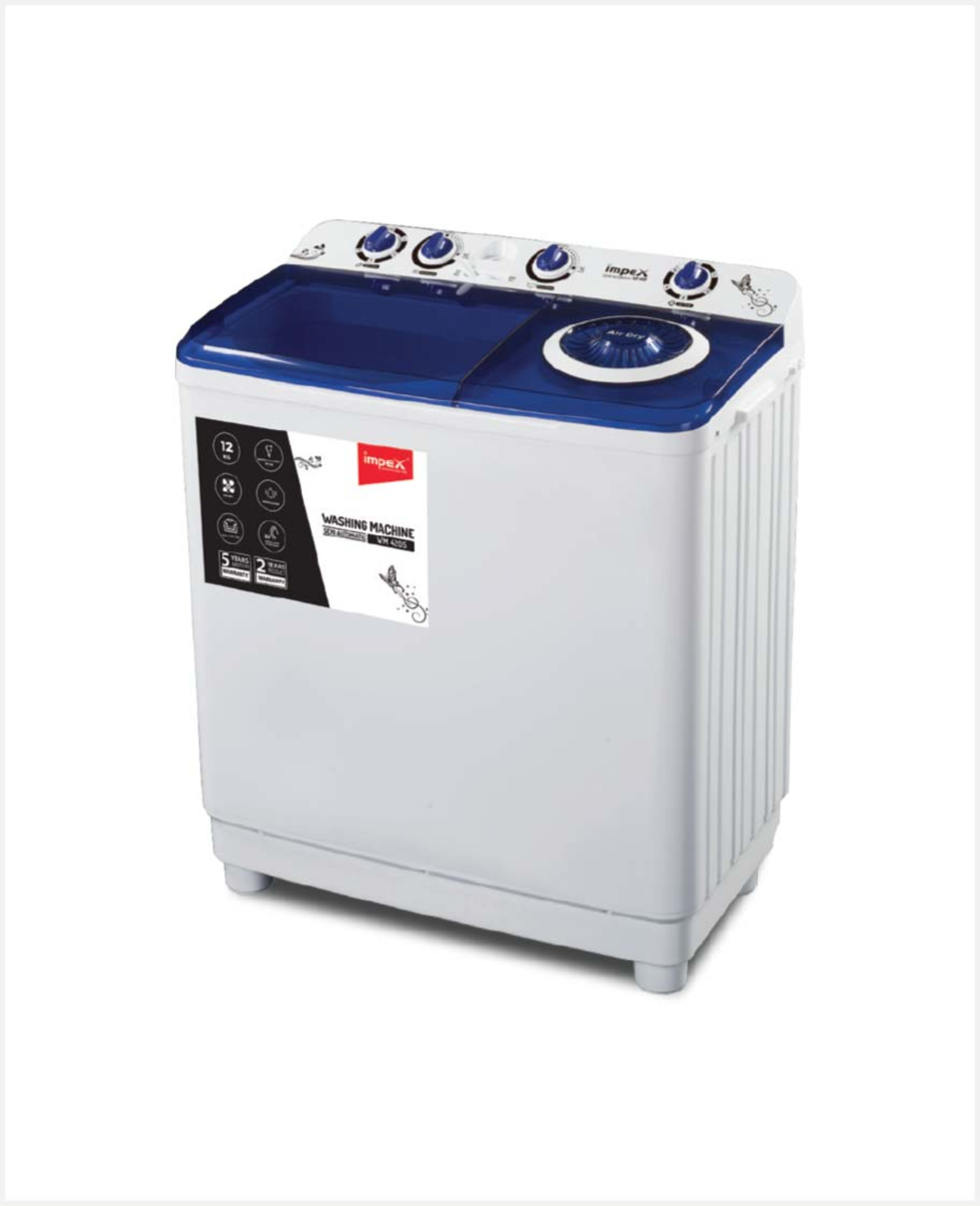 Impex Semi-automatic Washing Machine 12kg Wm 4205