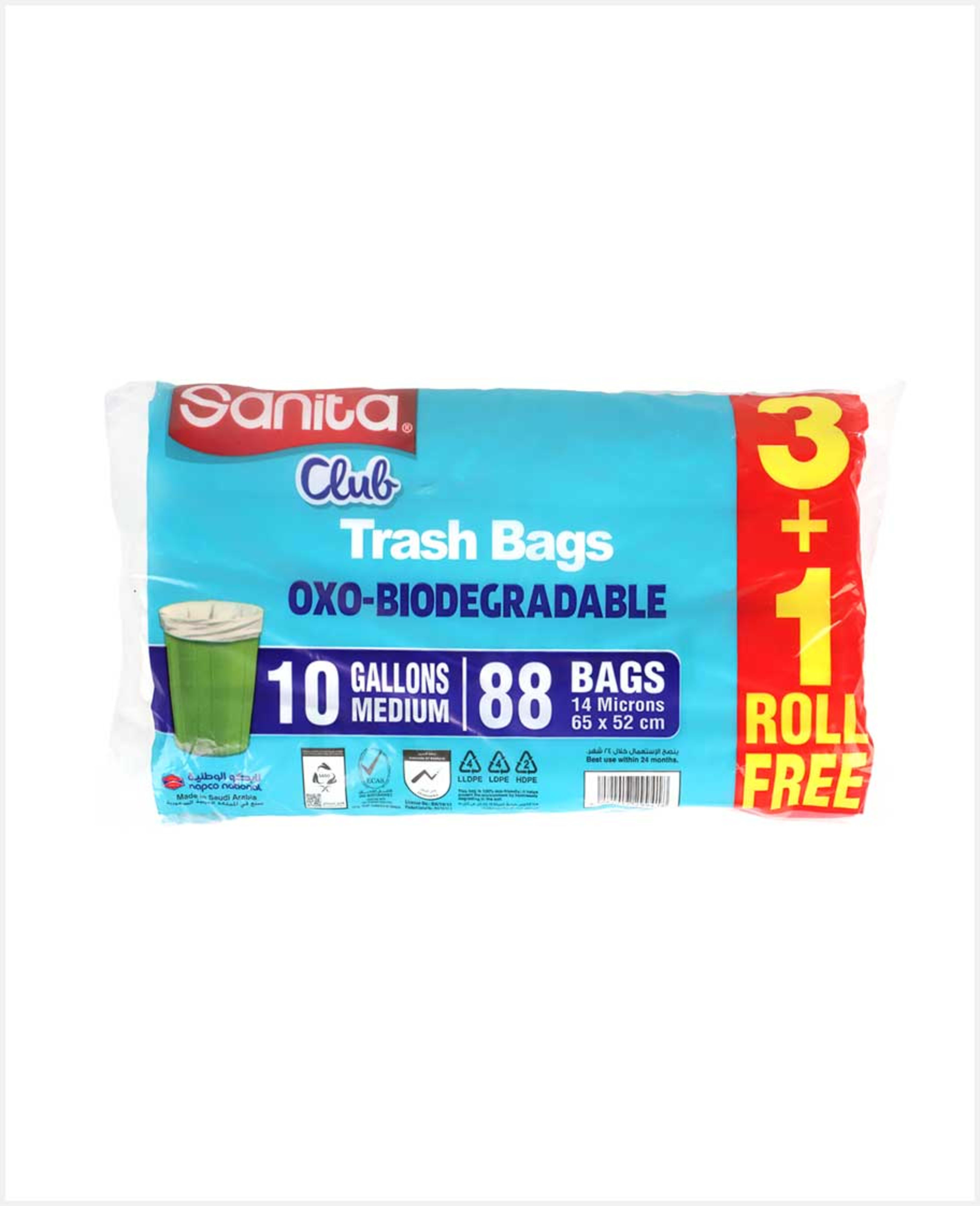 Sanita Club Trash Bags Medium 10gallon 30s 3+1(ksa)
