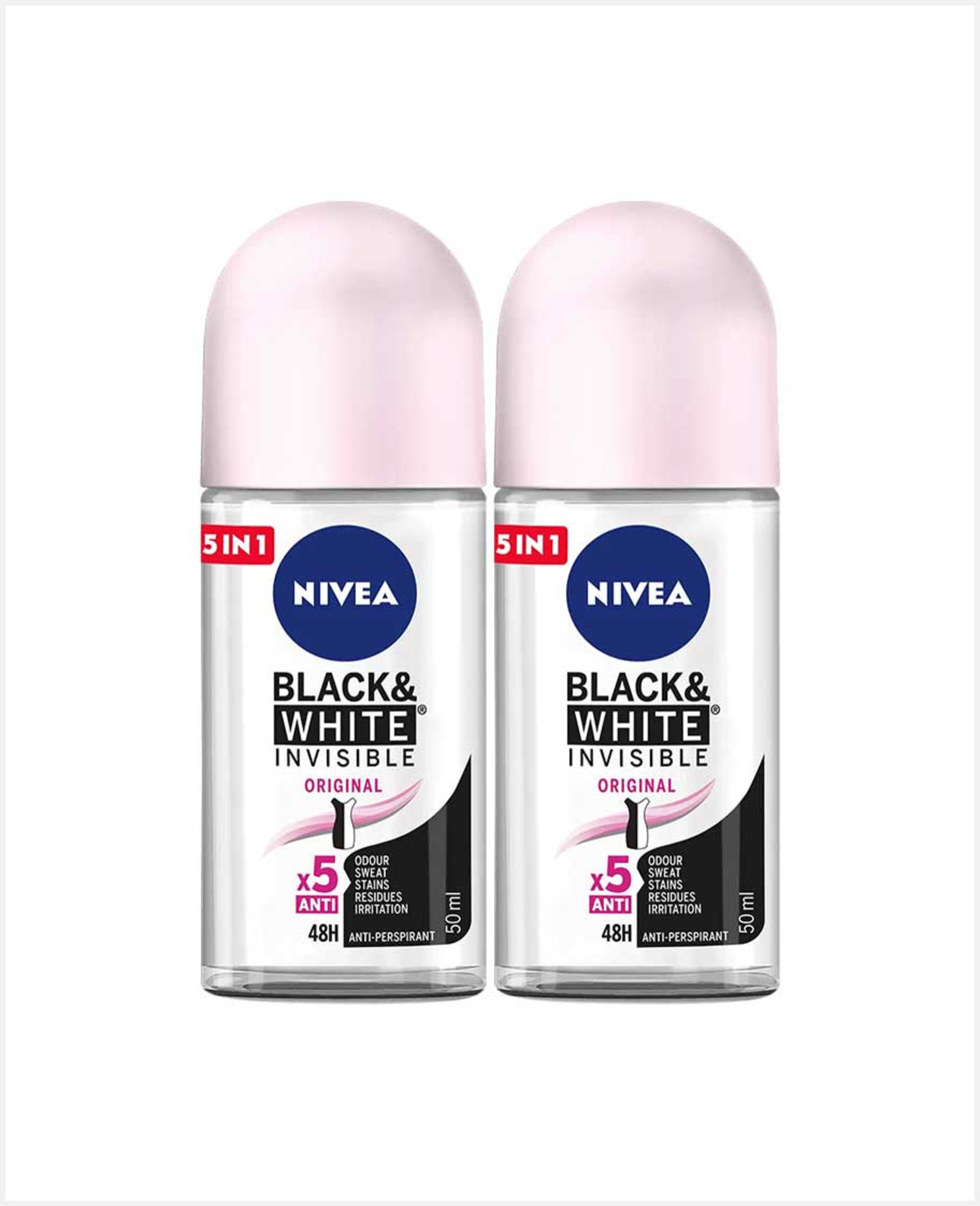 Nivea Invisible B & W Roll on for Women 2x50ml @15%off - image 2