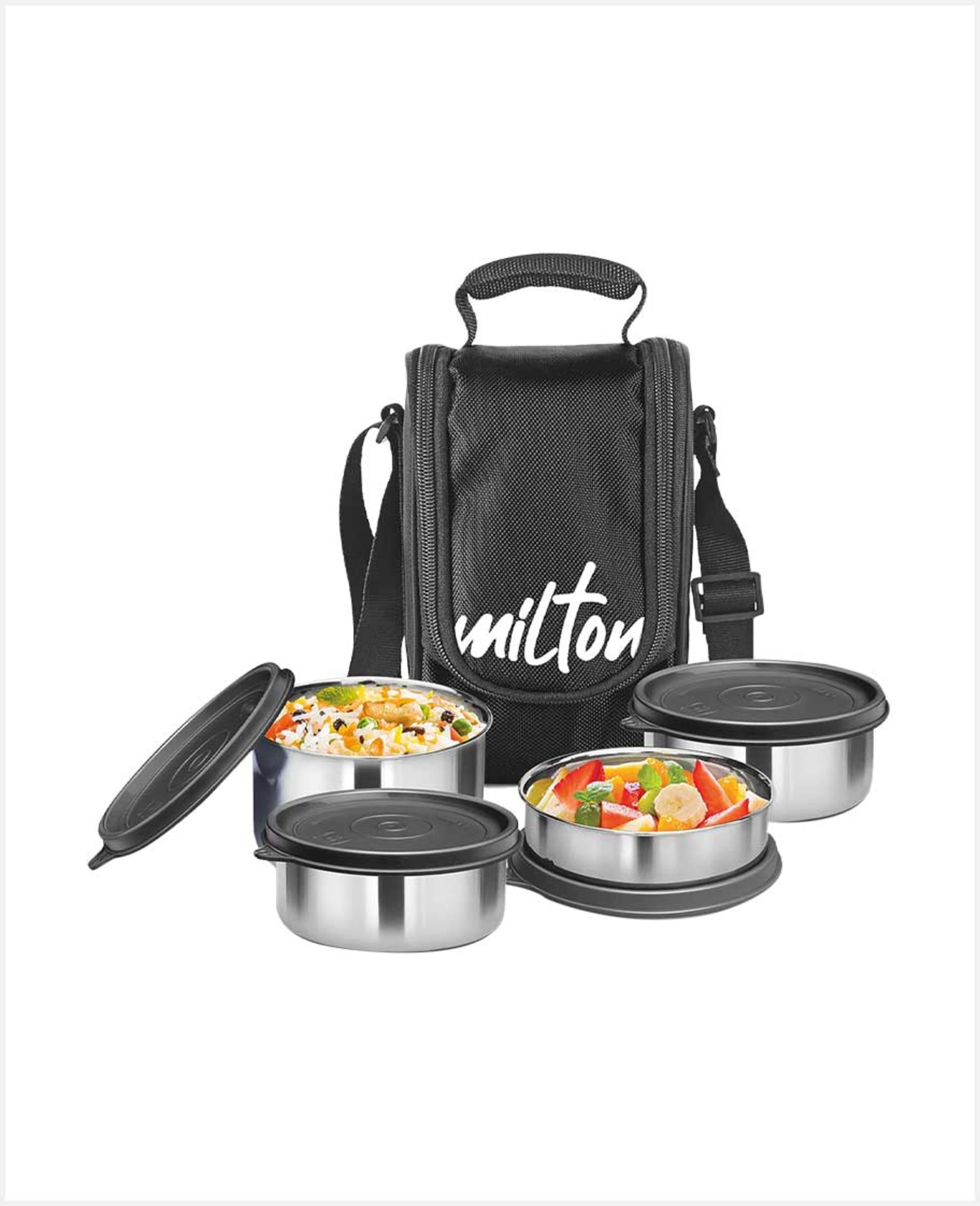 Milton Bts3 Tasty 4 S/s Containr W/lunch Bag Blck Mt_tss4_bk - image 2