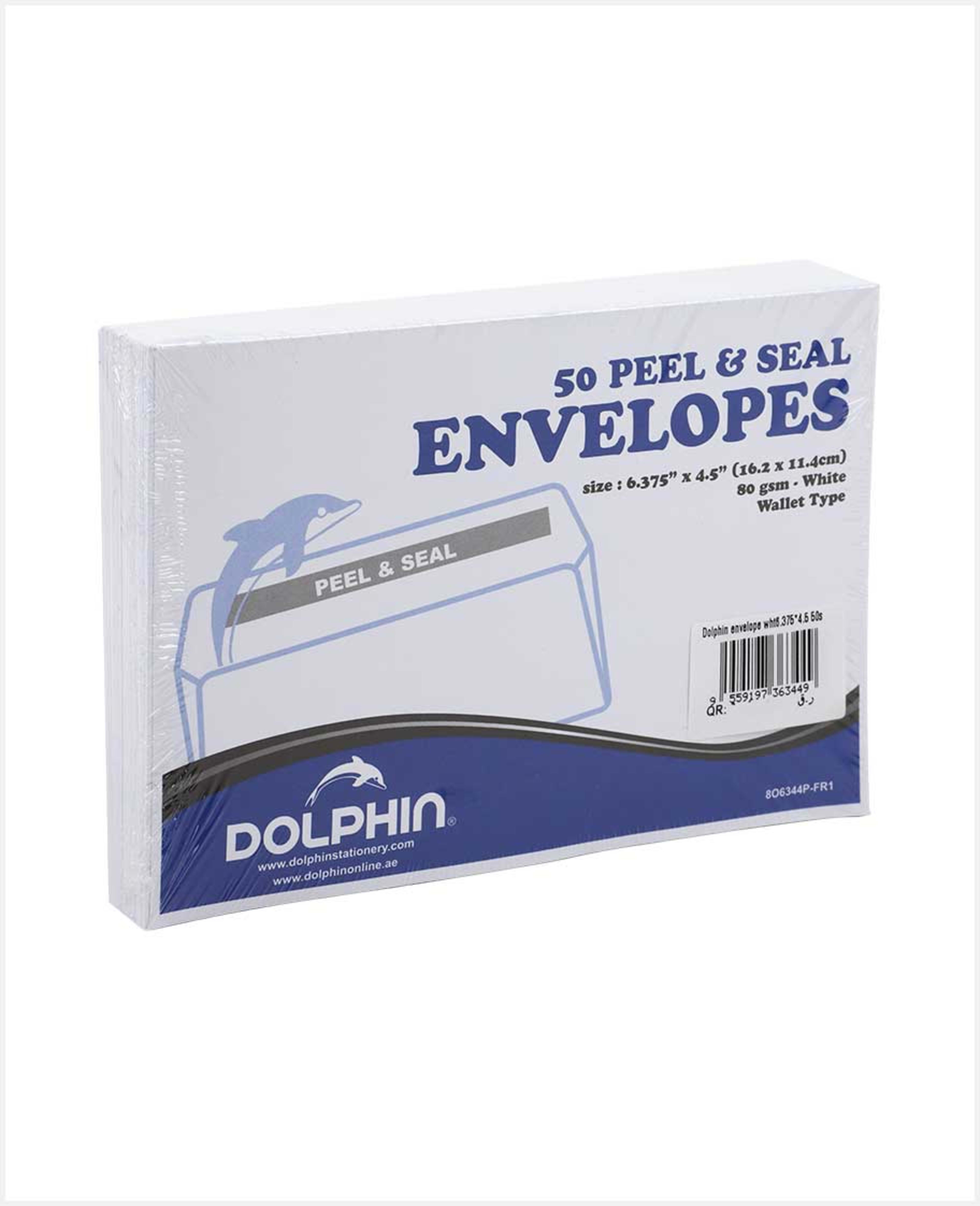 Dolphin Envelopes White Peel & Seal 6.375" X4.5" 50 #806344