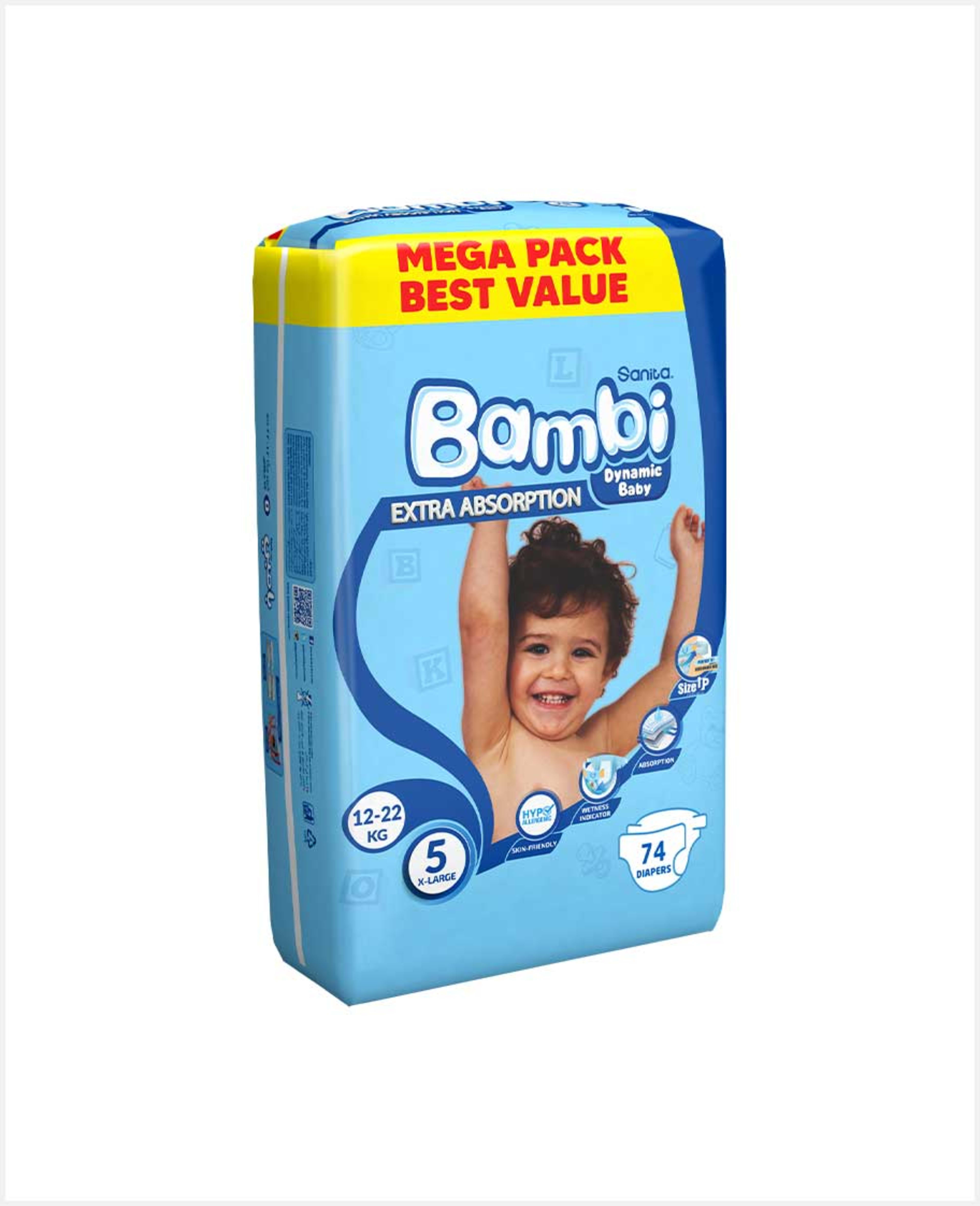 Sanita Bambi 5 Diaper X-large Mega Pack 74pcs Promo