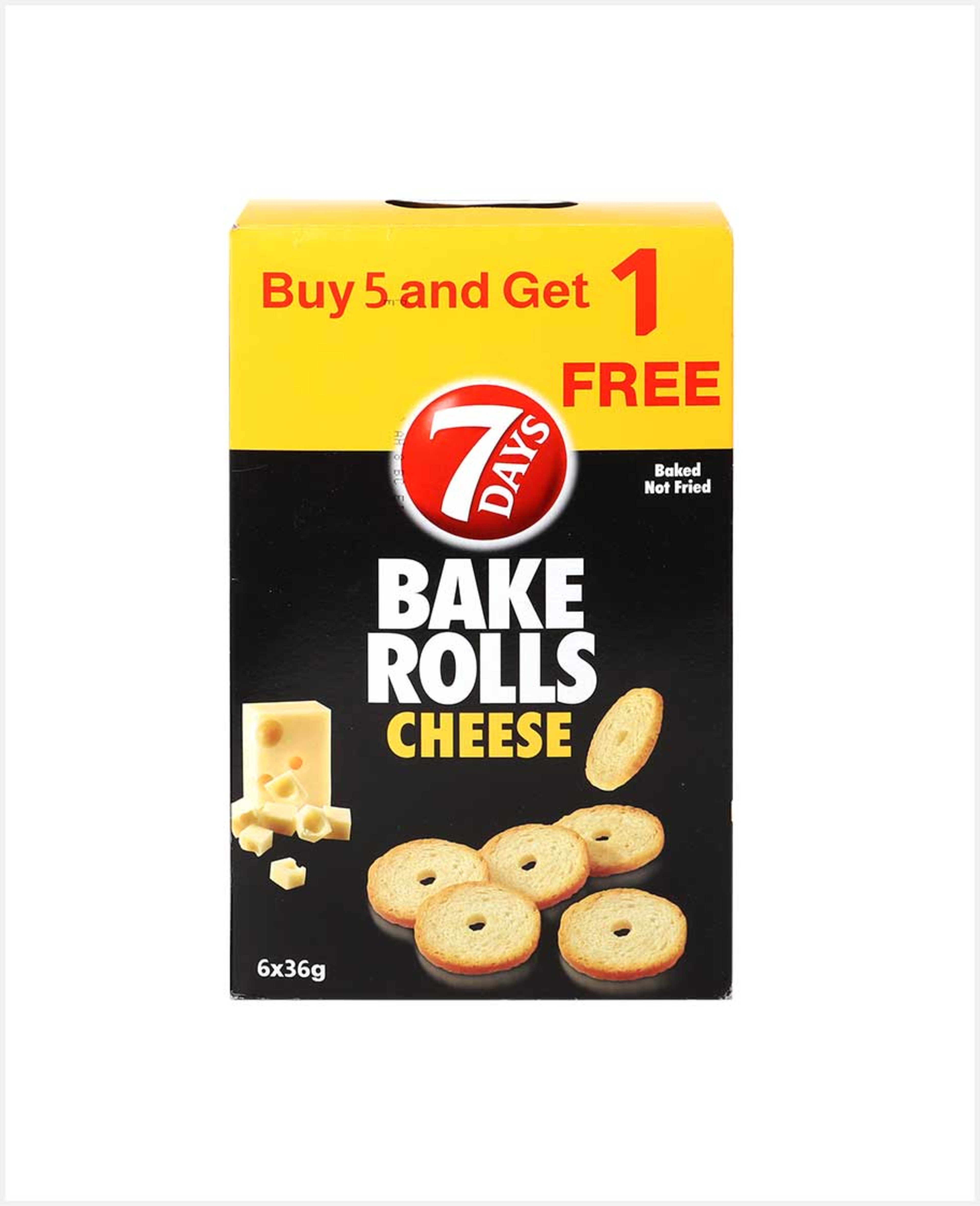 7days Bake Rolls Cheese 36gm 5+1free