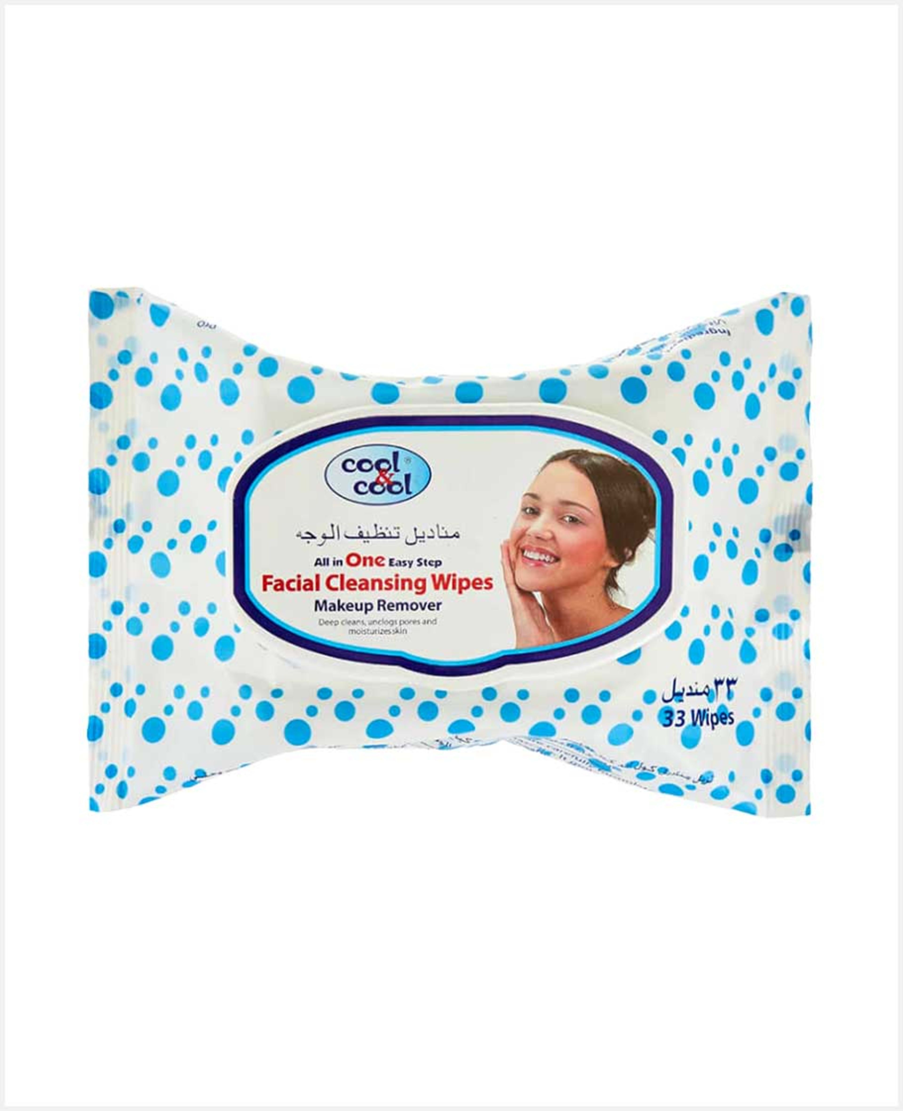 Cool & Cool Facial Cleansing Wipes Makeup Remover 33pcs