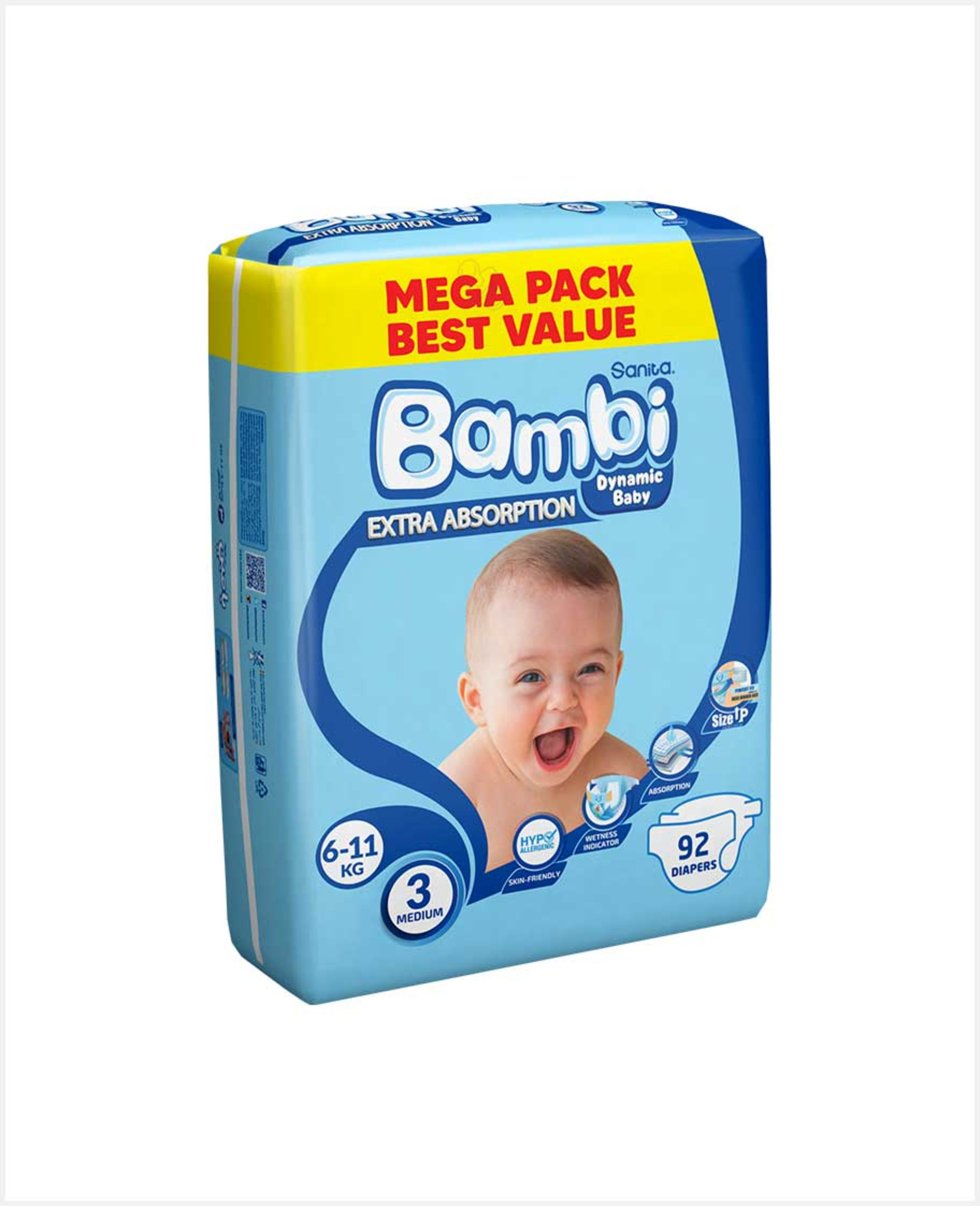 Sanita Bambi 3 Diaper Medium Mega Pack 92pcs Promo