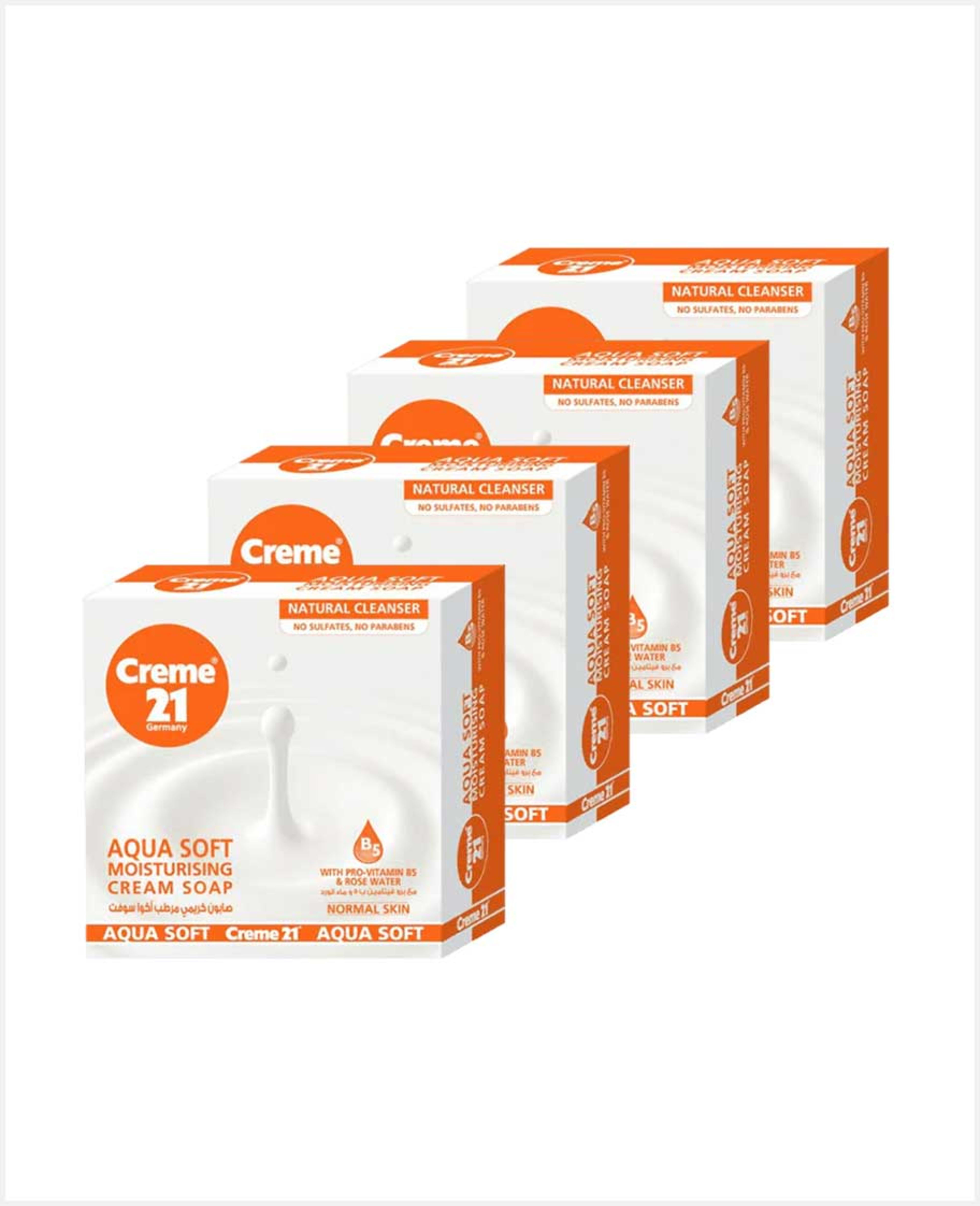 Creme 21 Aqua Soft Moisturising Cream Soap 4sx125gm