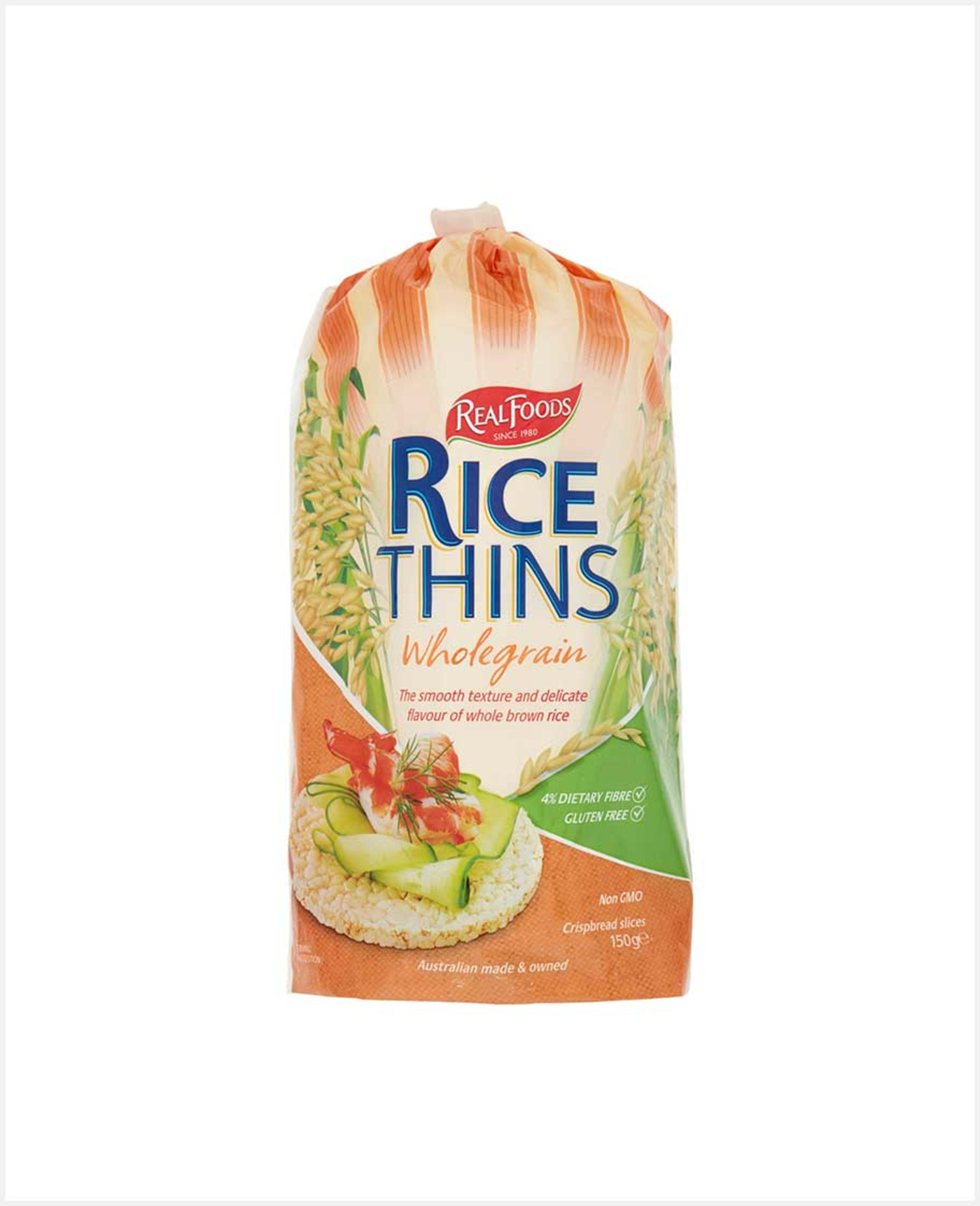 Real Foods Rice Thins Wholegrain 150gm - image 2
