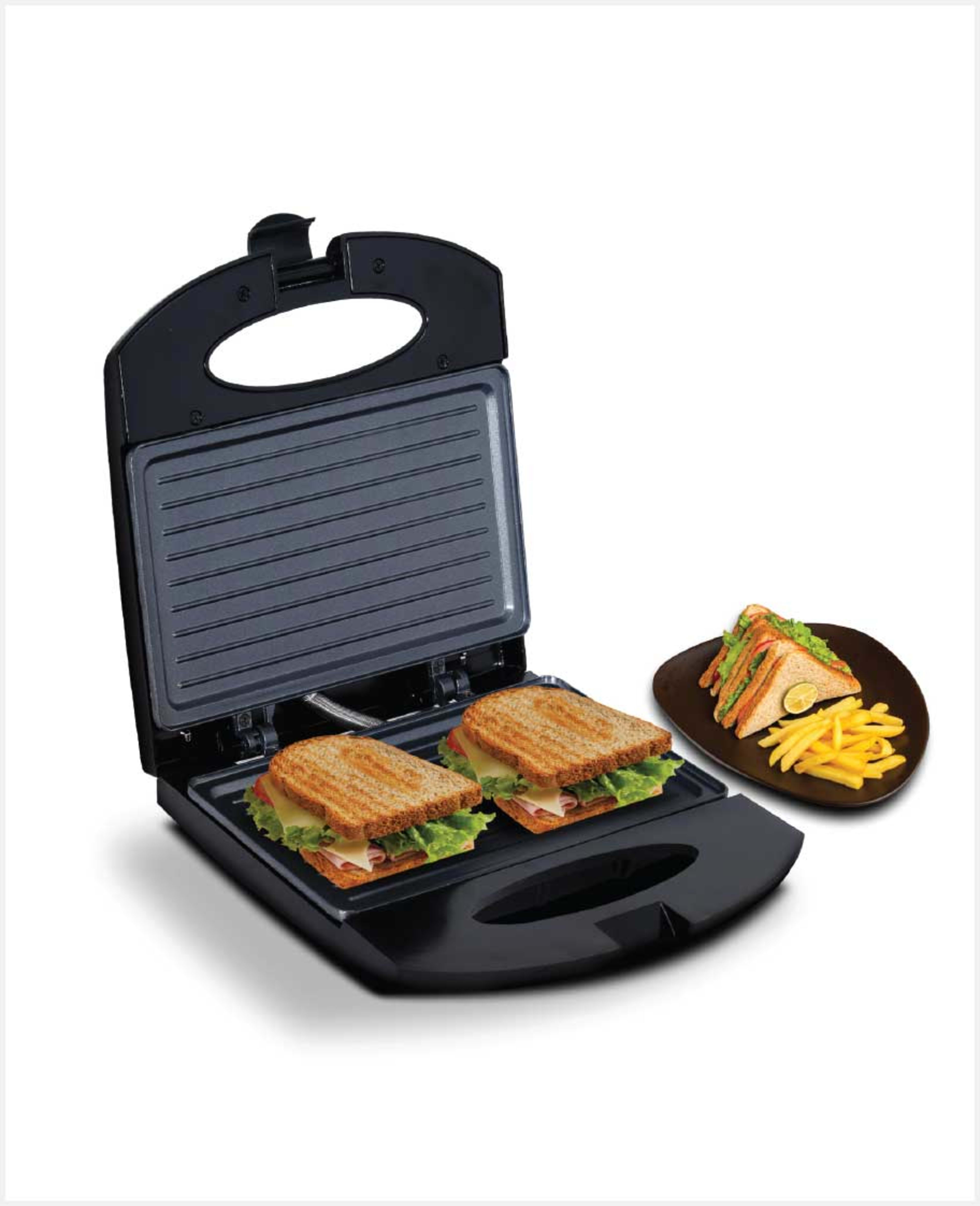 Clikon 2 Slice Sandwich Maker-grill Plate with Ss Body 800w Ck2477