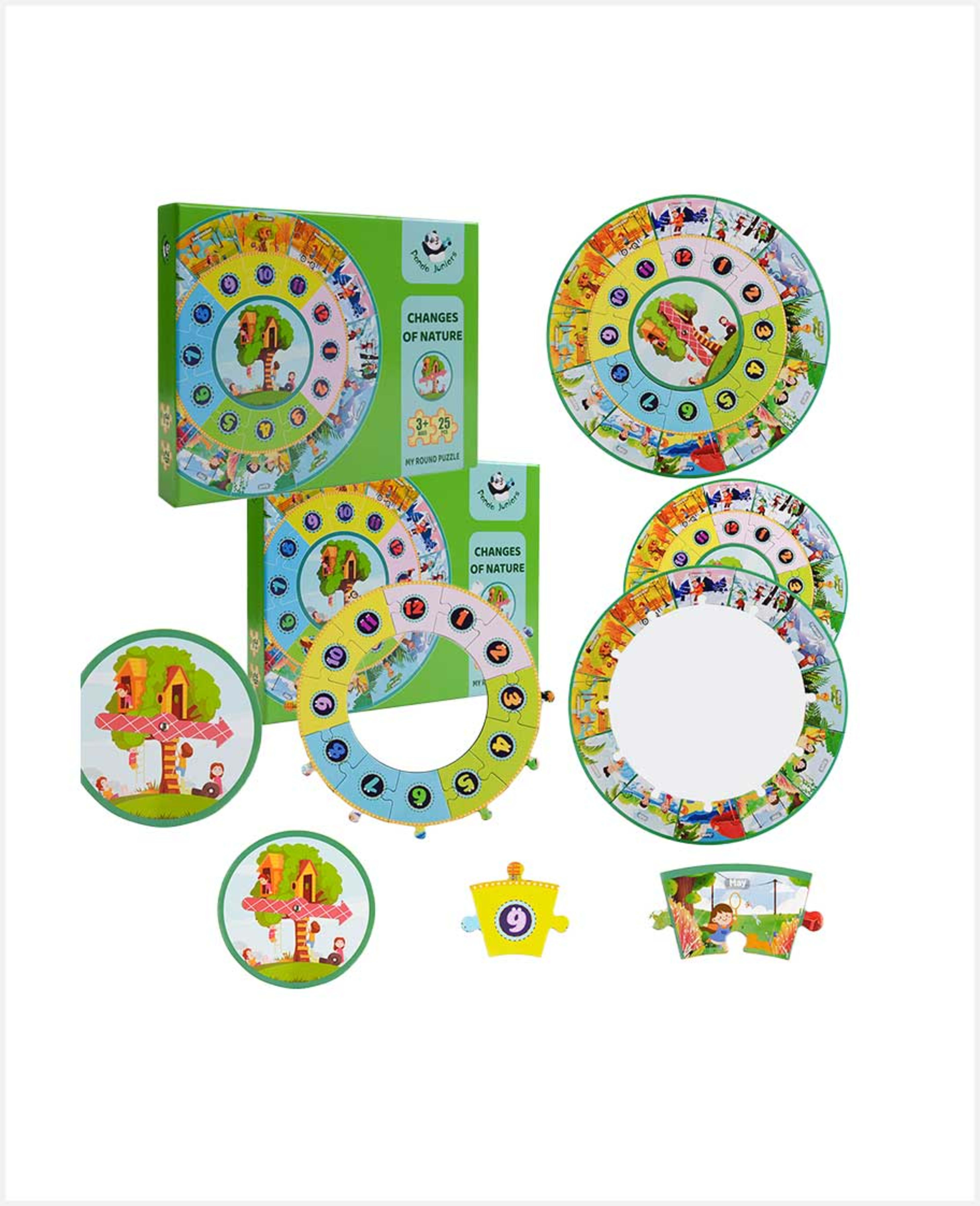 Panda Juniors My Round Puzzle Changes of Nature Pj012-2 - image 2