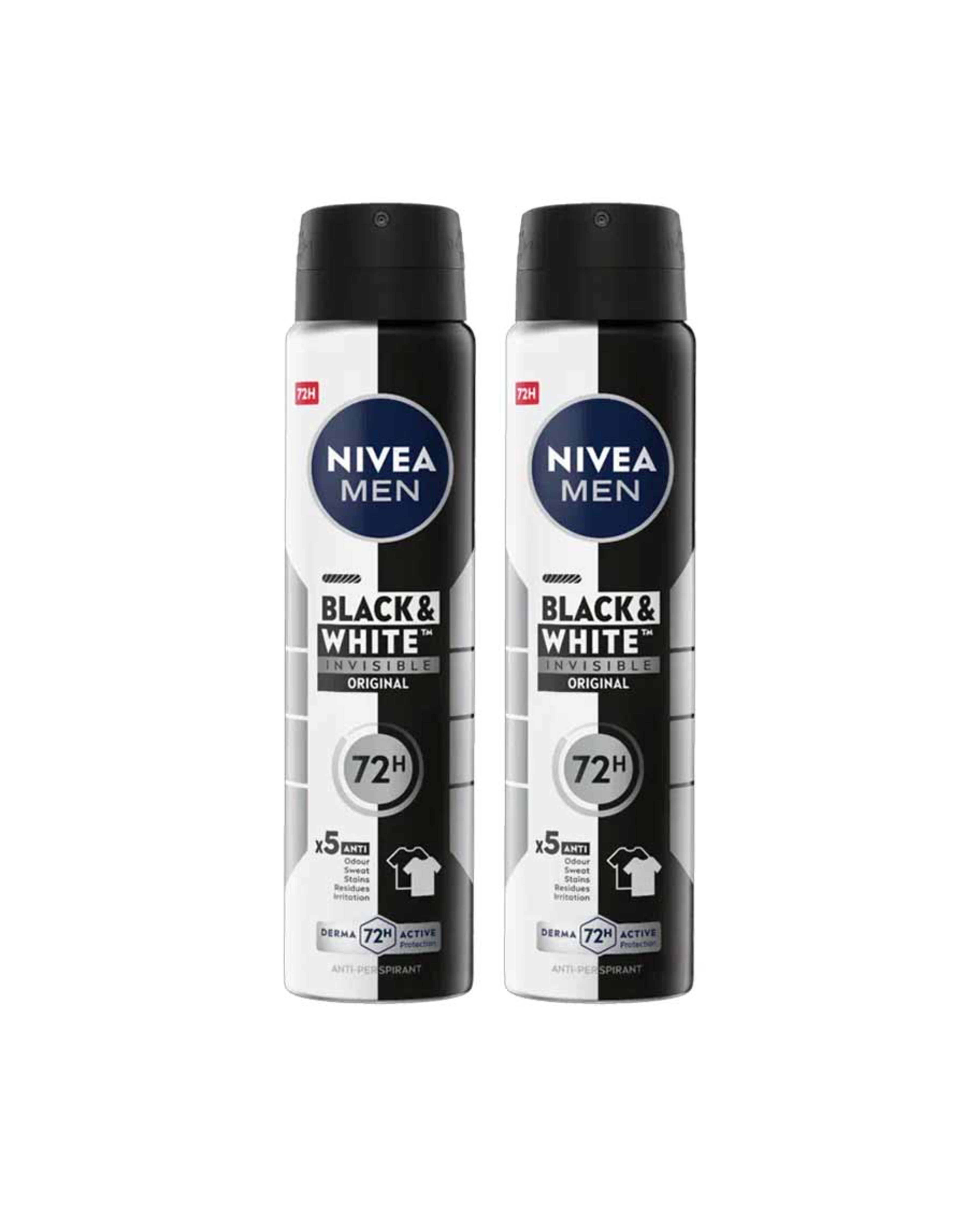 Nivea Men Invisible B & W Deo Spray 2x150ml @13%off