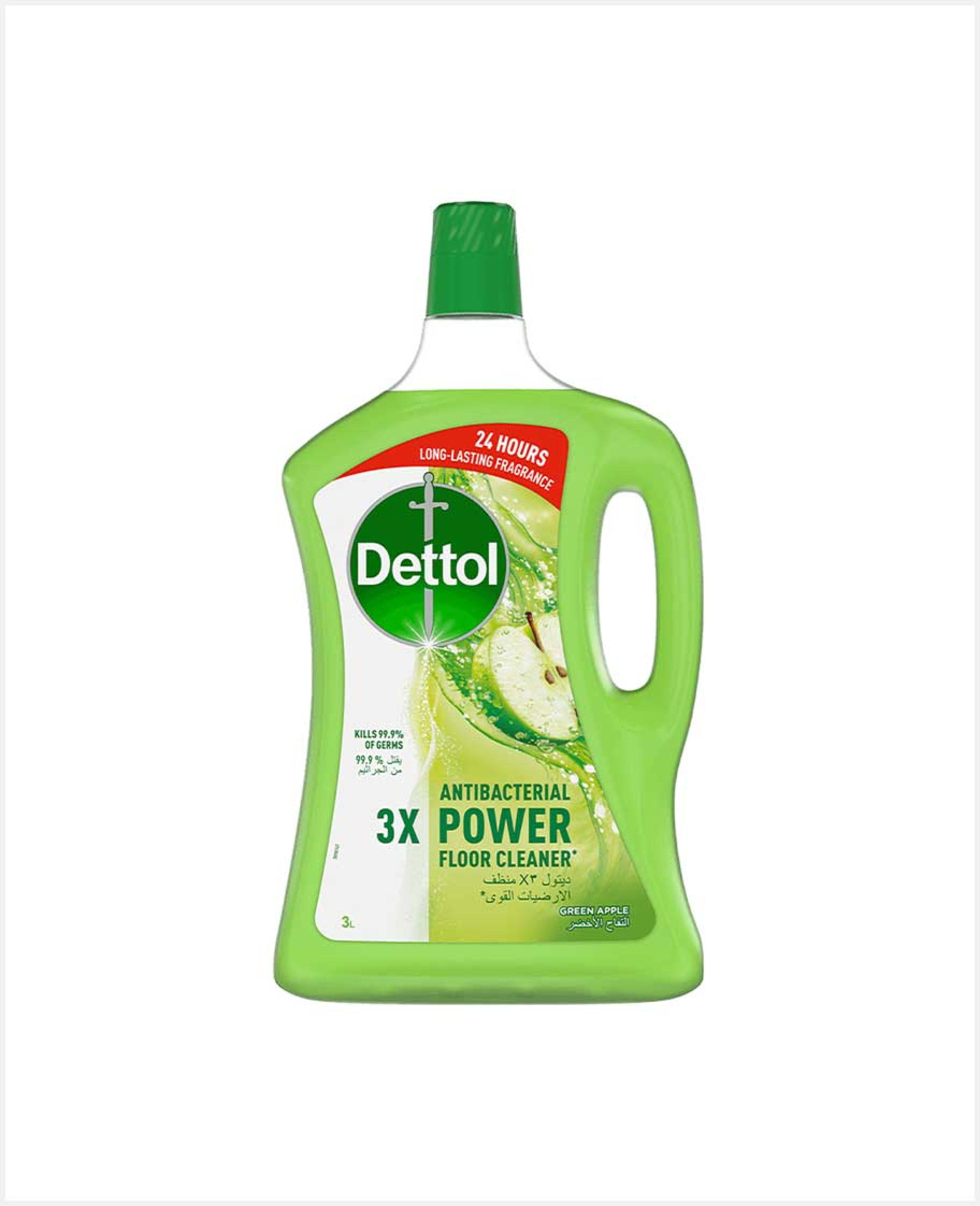 Dettol Antibacterial 3x Power Floor Cleaner Green Apple 3ltr