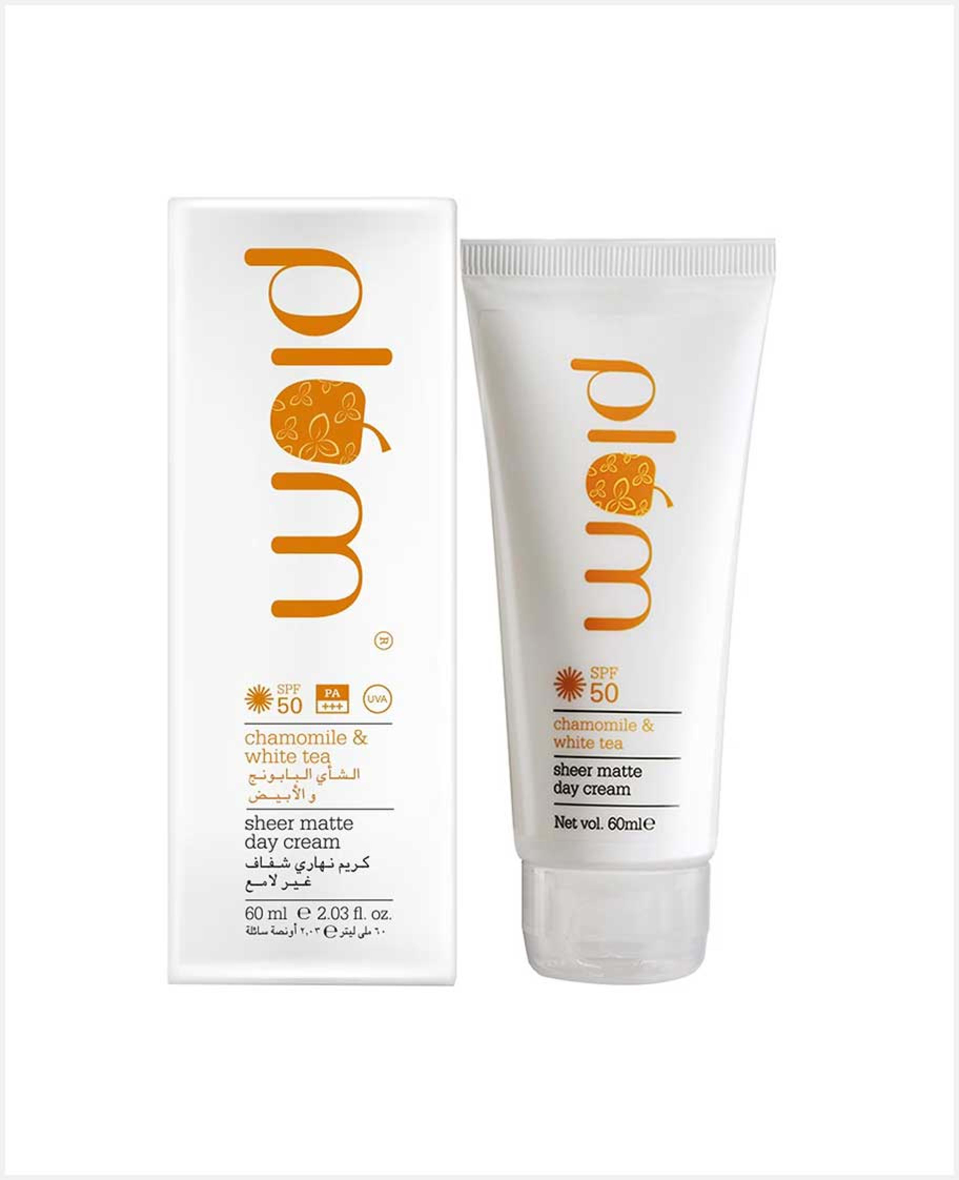 Plum Chamomile & White Tea Sheer Matte Day Cream Spf50 60ml