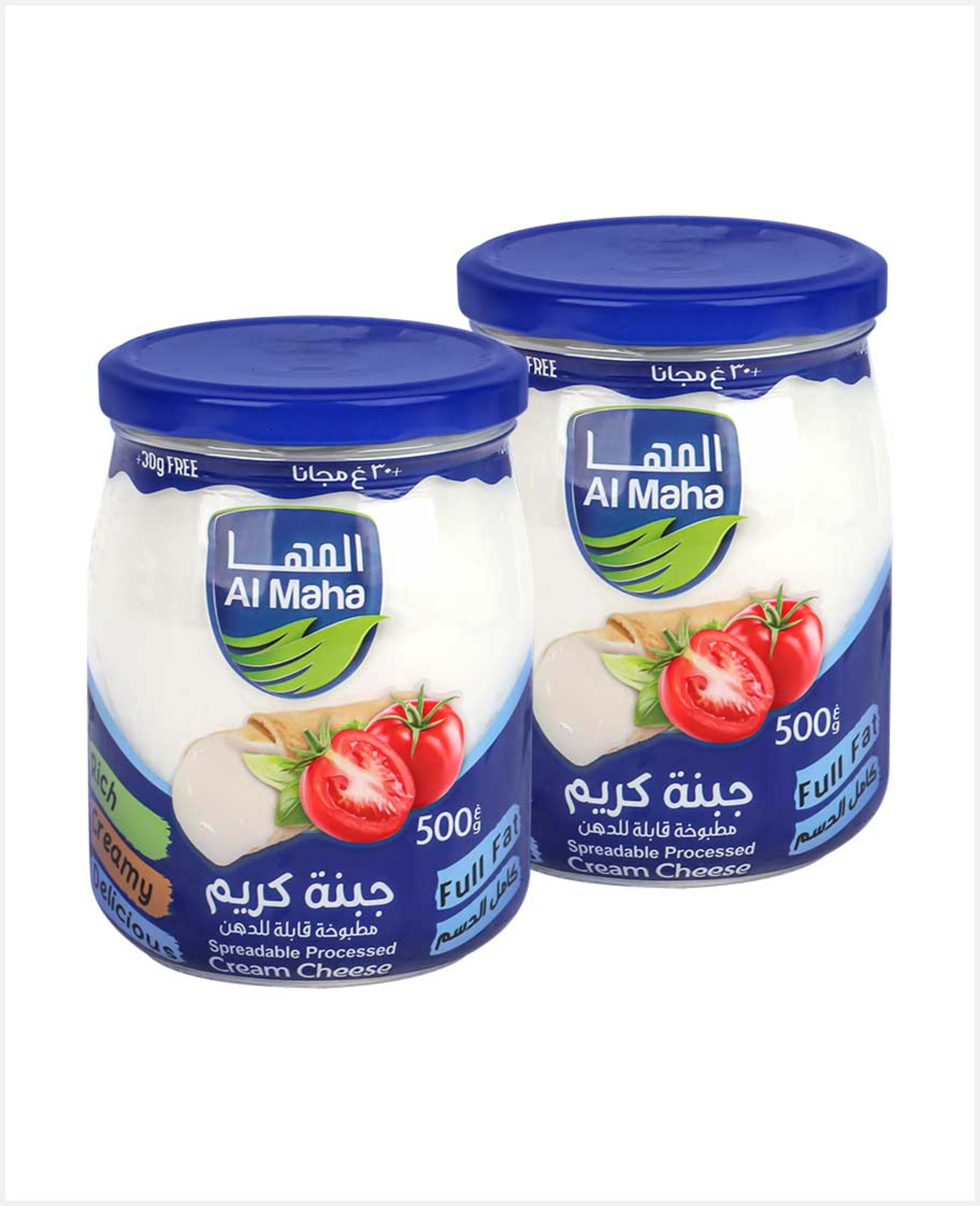 Al Maha Full Fat Spreadable Processed Cream Cheese 2sx500gm Pro