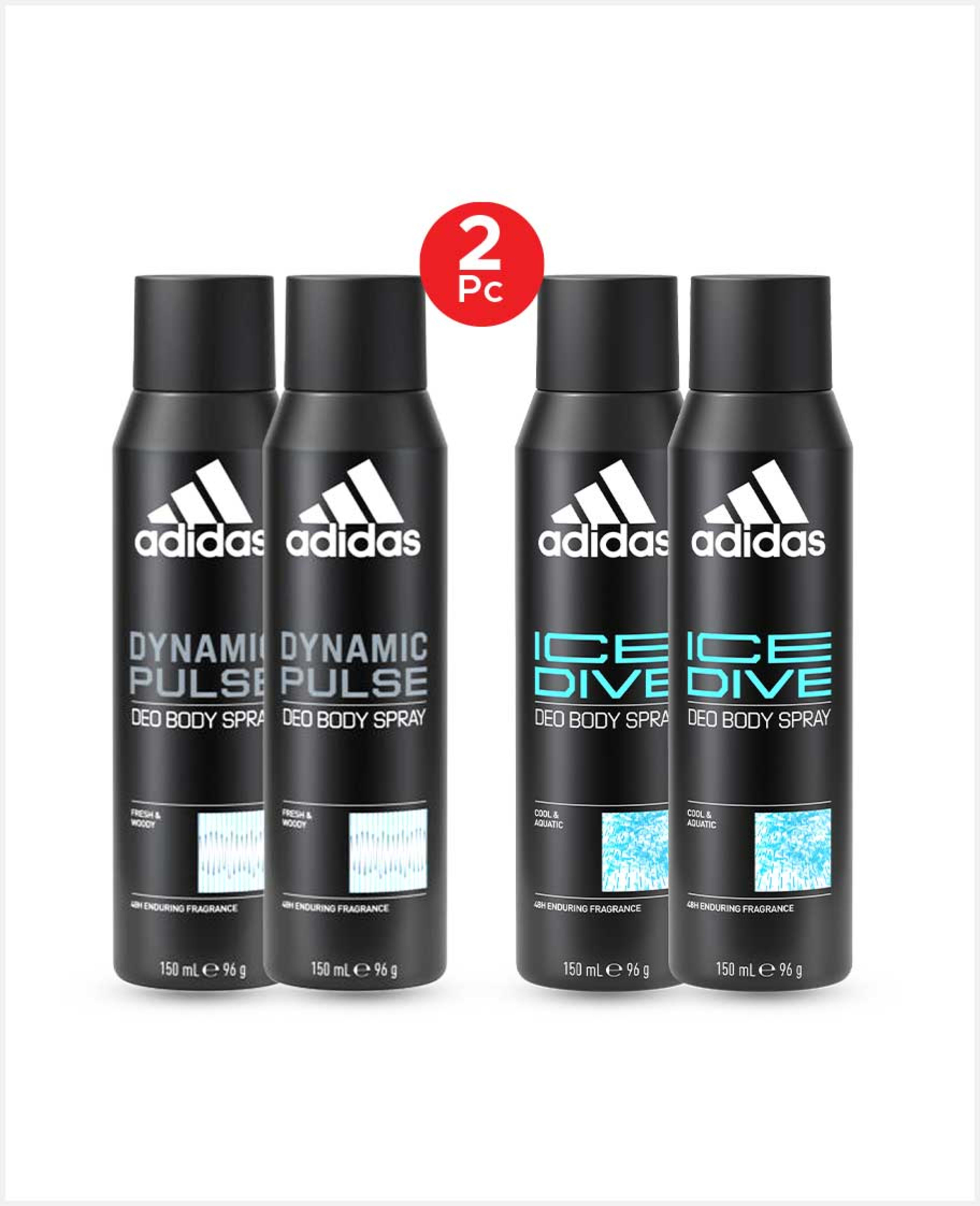 Adidas Deo Body Spray Assorted 2x150ml