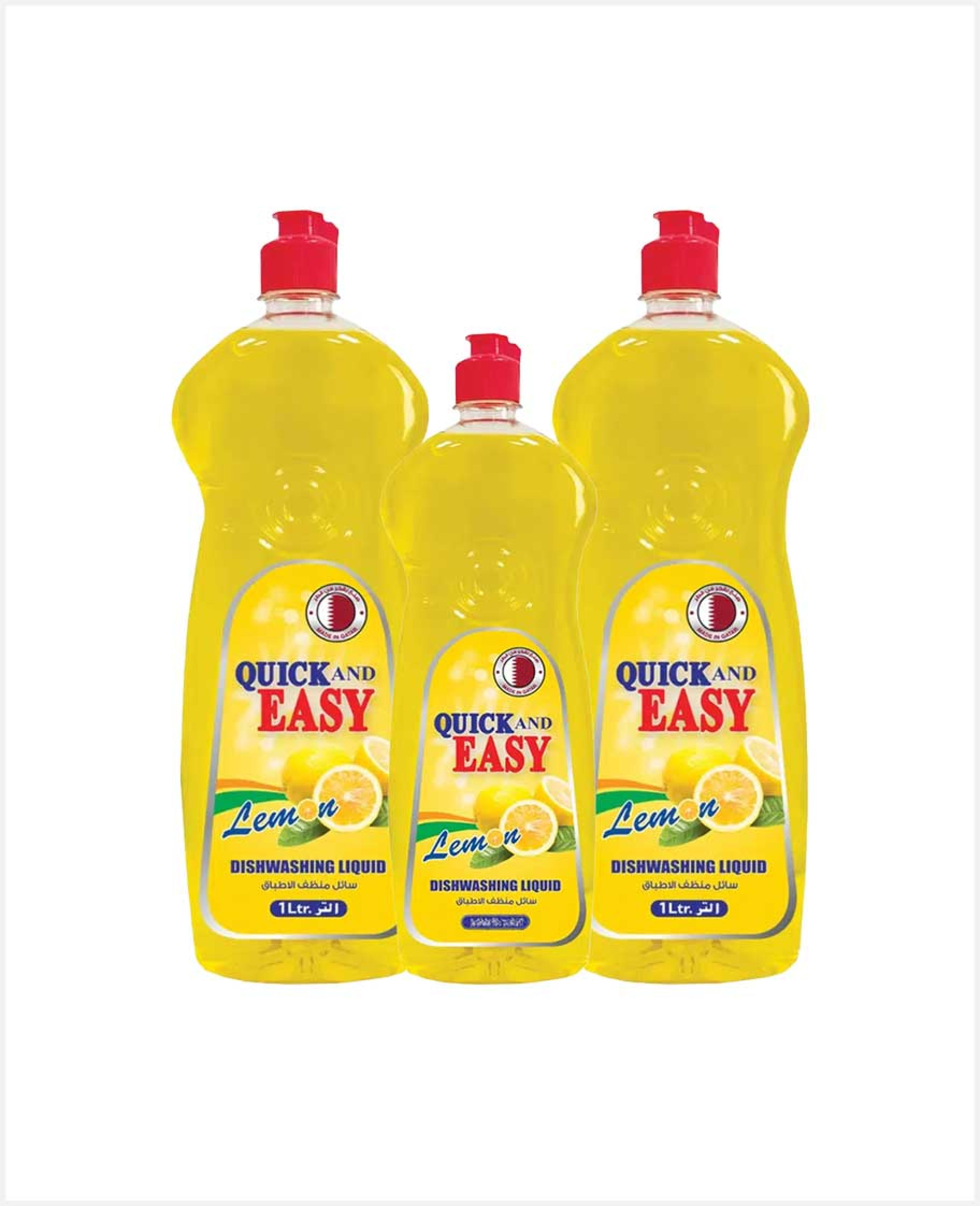 Quick & Easy Dishwashing Liquid Lemon 2x1ltr+500ml