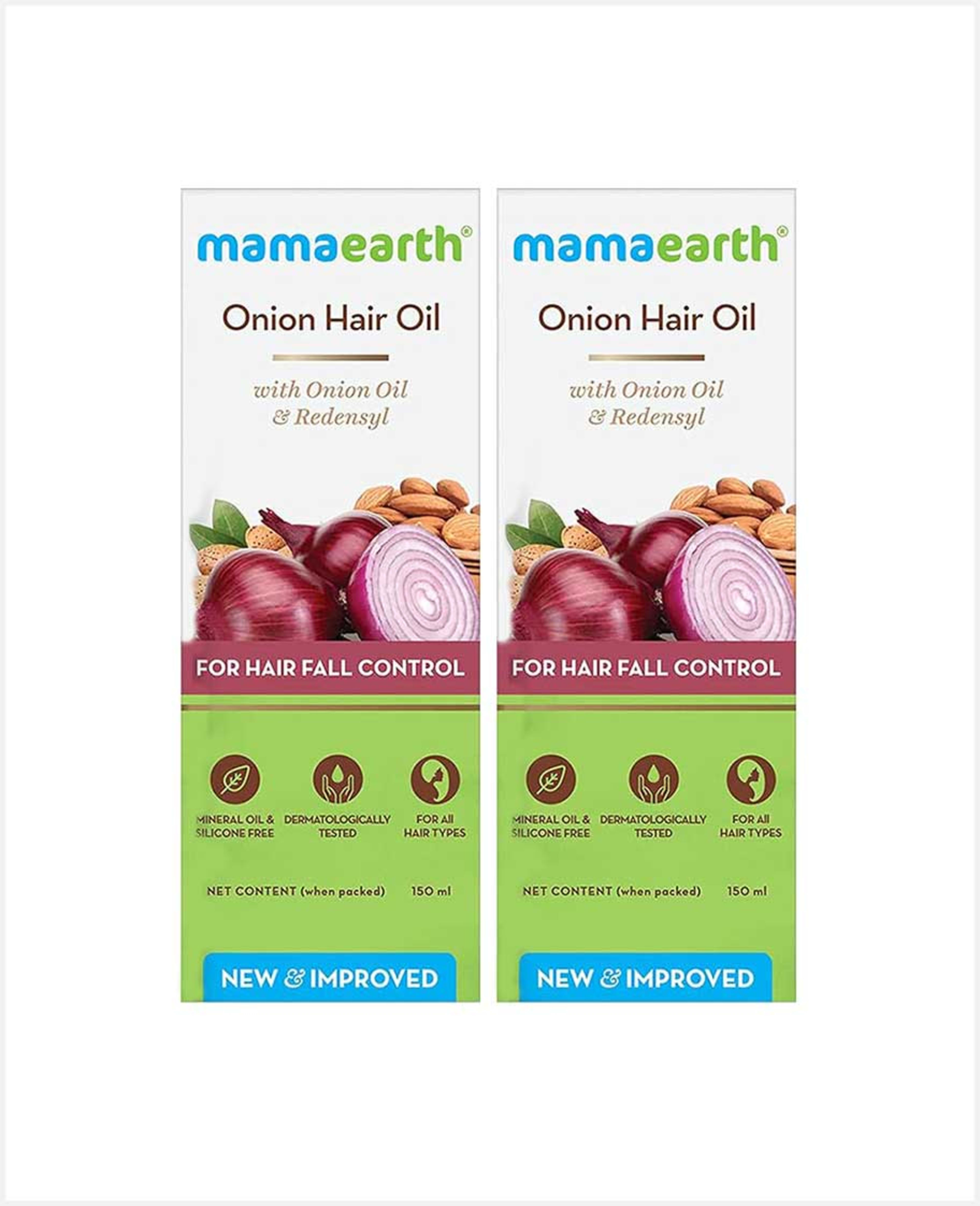 Mamaearth Onion Hair Oil for Hair Fall Control 150+1 Free