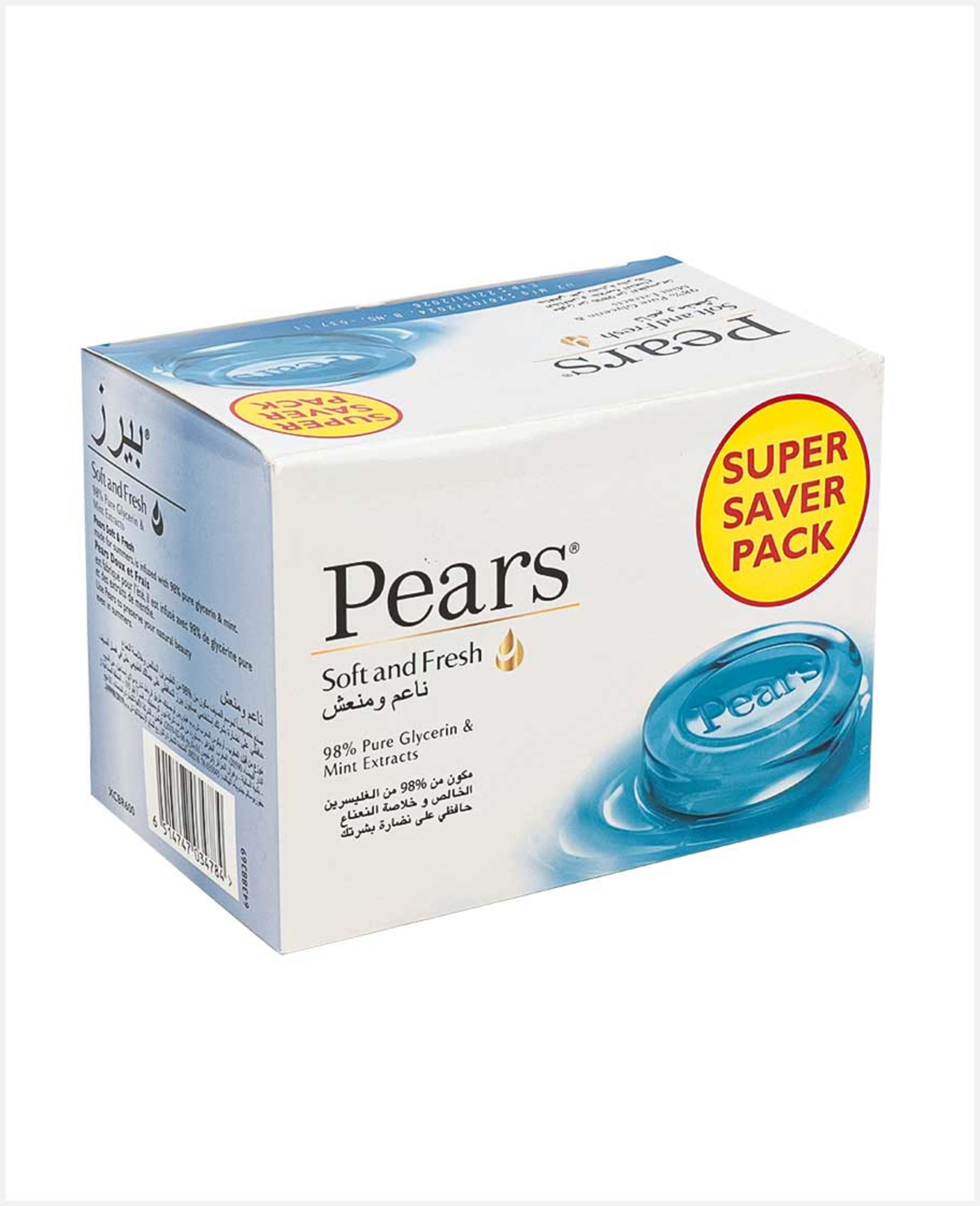 Pears Soft and Fresh Soap (blue) 4x125gm Promo