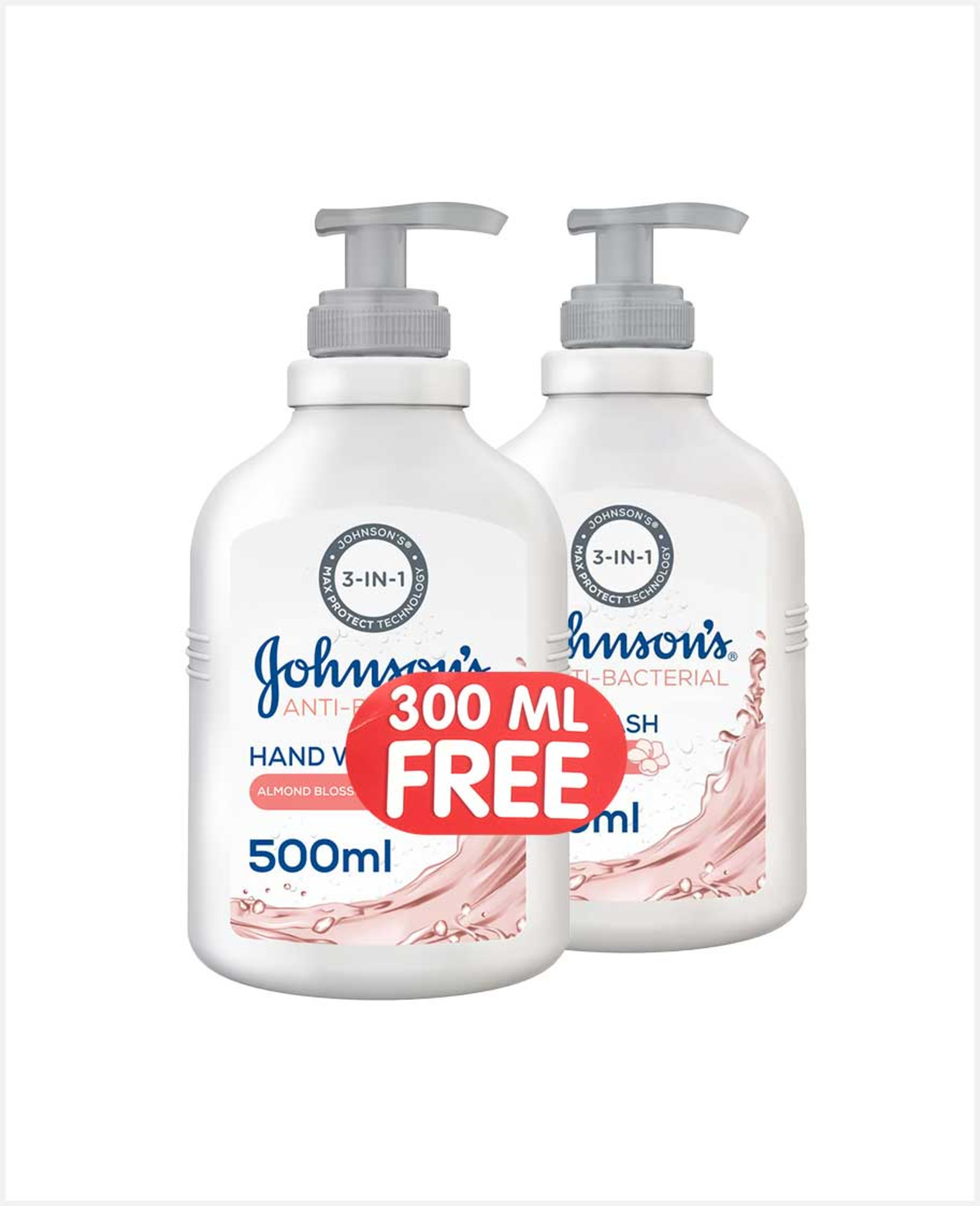 Johnson's Antibacterial Micellar Hand Wash Assorted 500ml+300ml