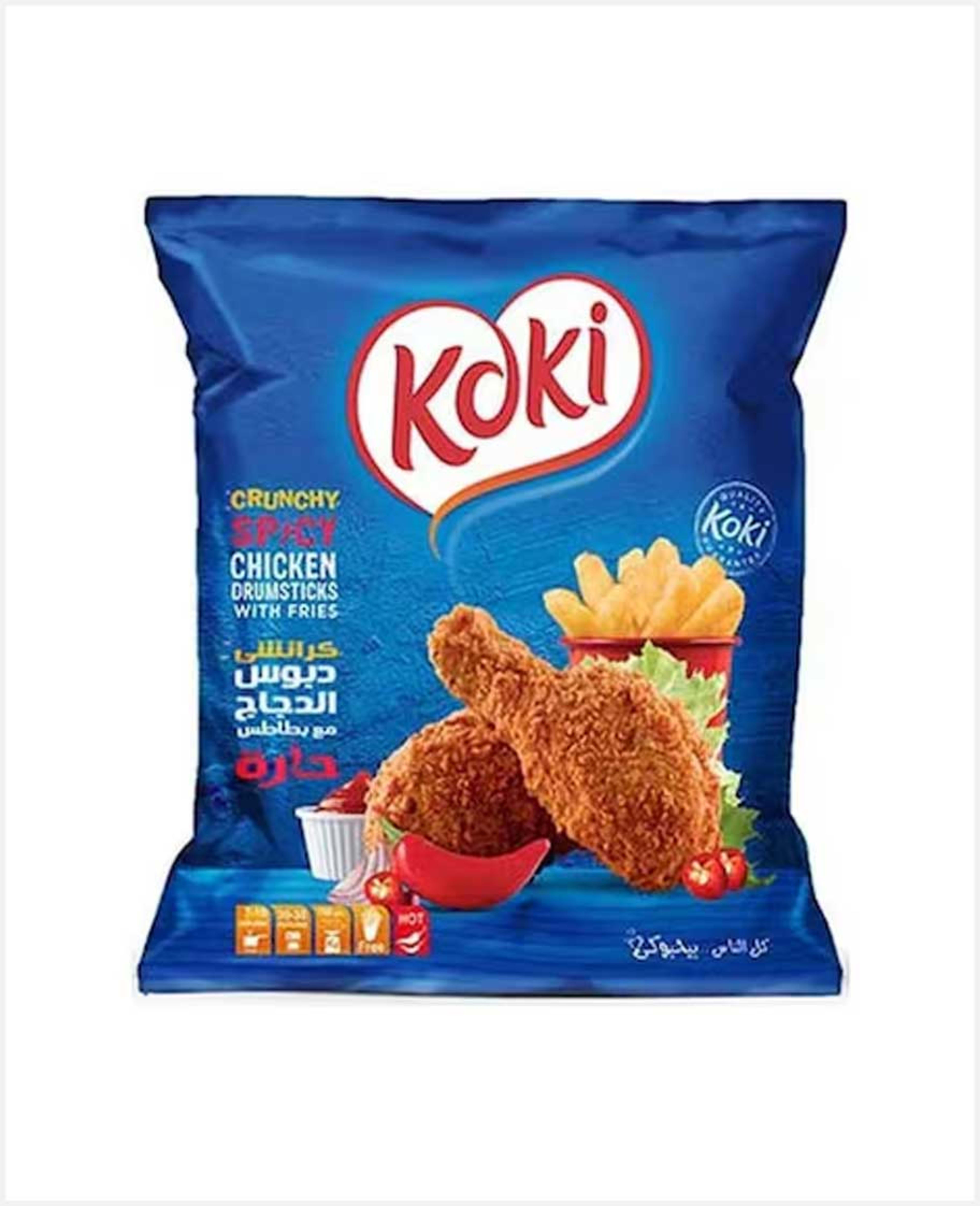 Koki Crunchy Spicy Chicken Drumsticks with Fries 700gm Promo