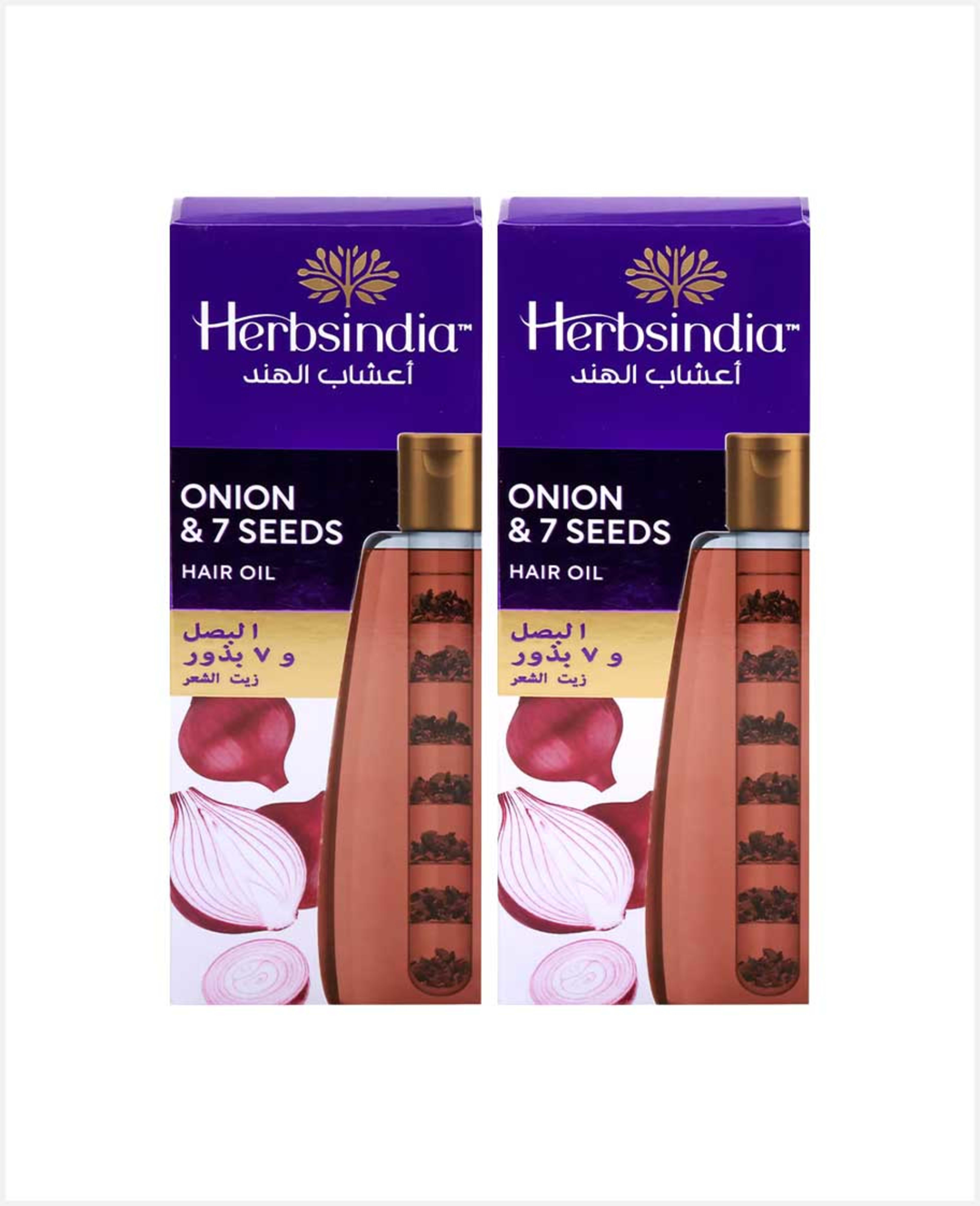 Herbsindia Onion & 7 Seeds Hair Oil 2x280ml