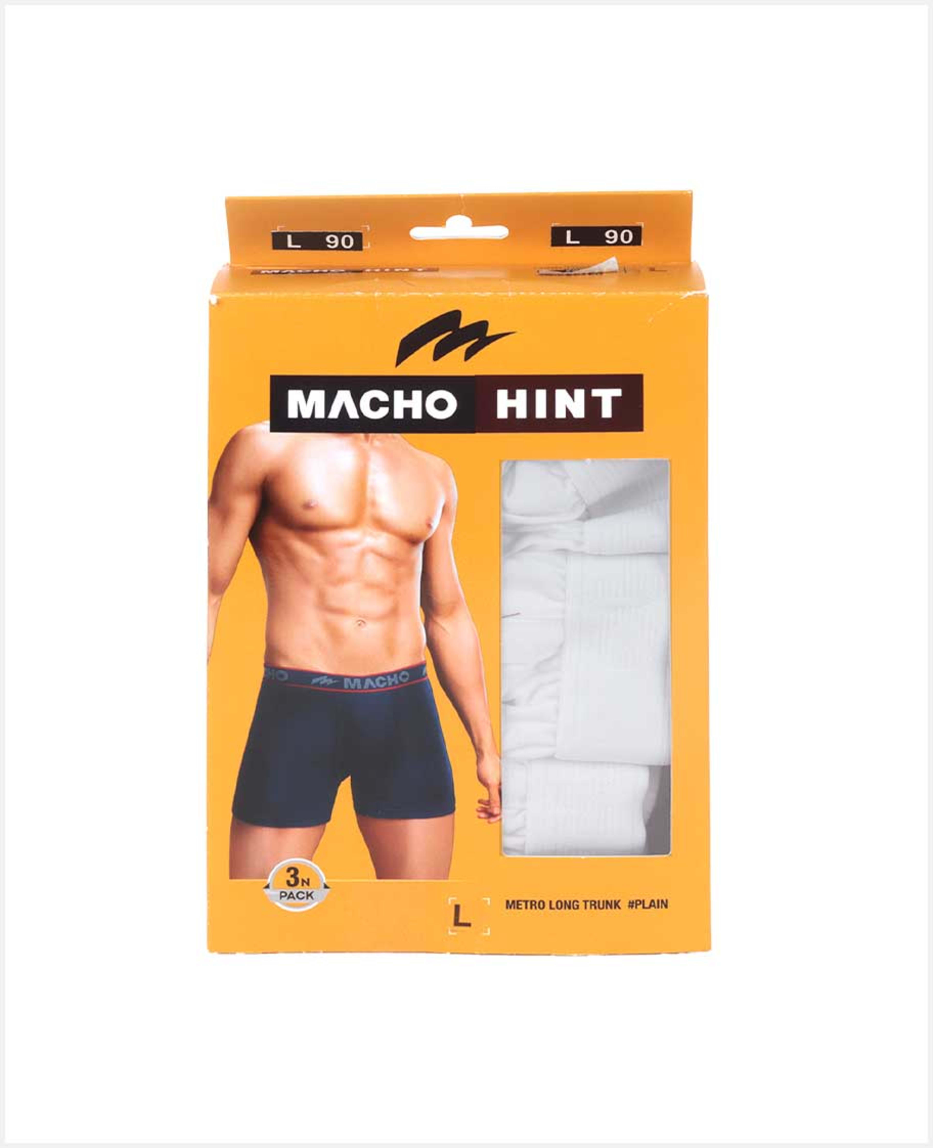 Amul Macho Mens Plain Trunk 3pcs Wht Size-90cm