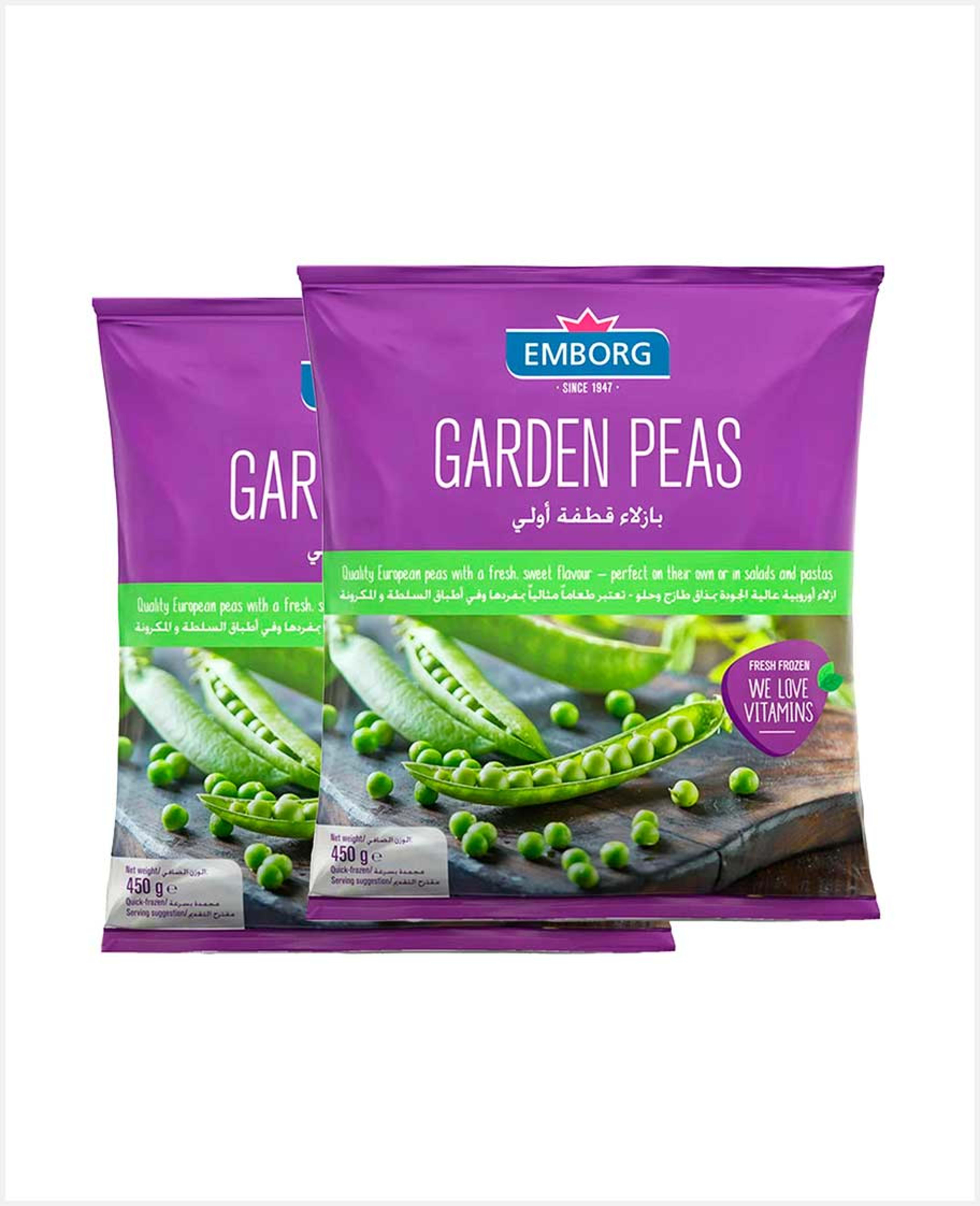 Emborg Garden Peas 2sx450gm Promo